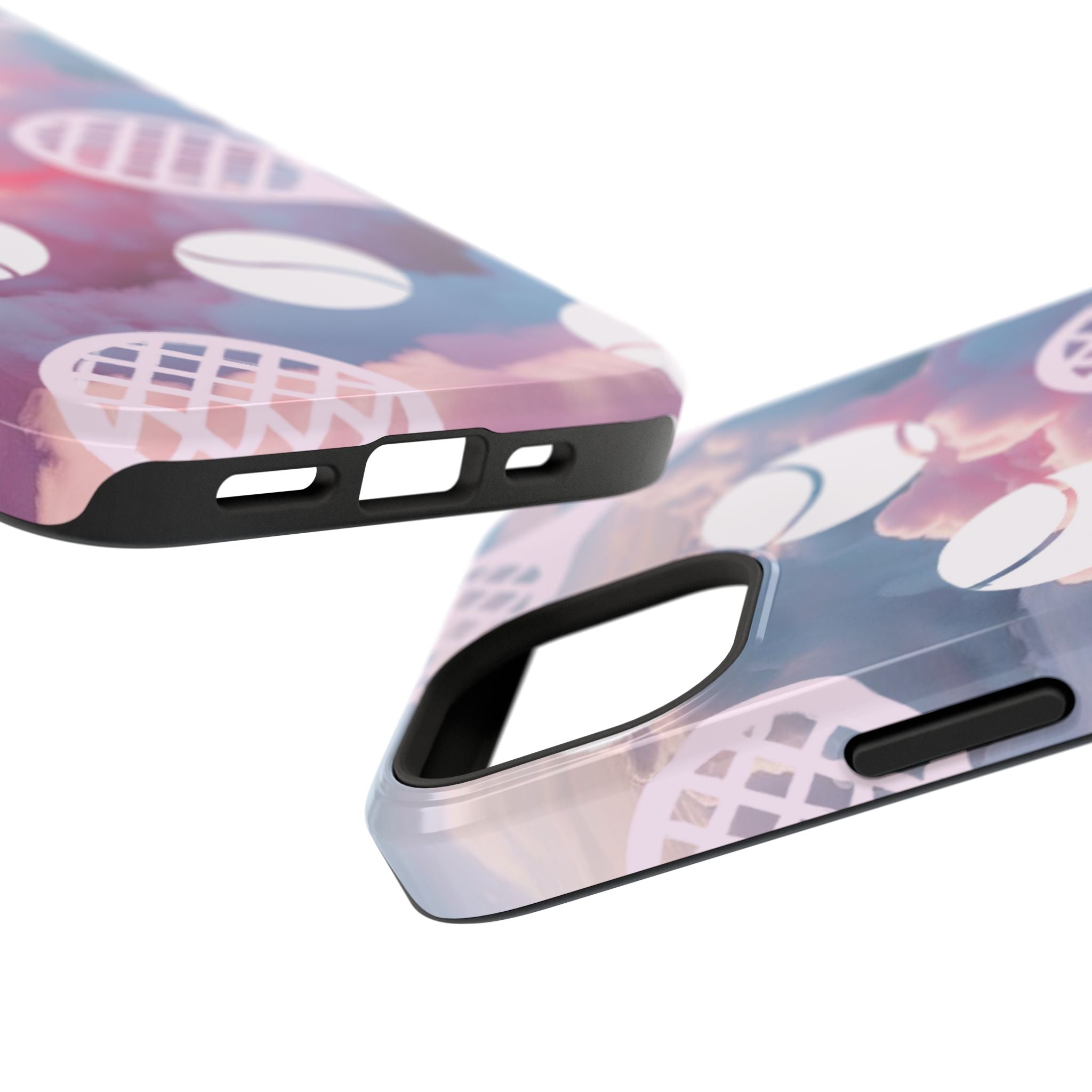 Tennis Impact-Resistant Phone Case — Tennis Rackets & Balls on Cloudscape