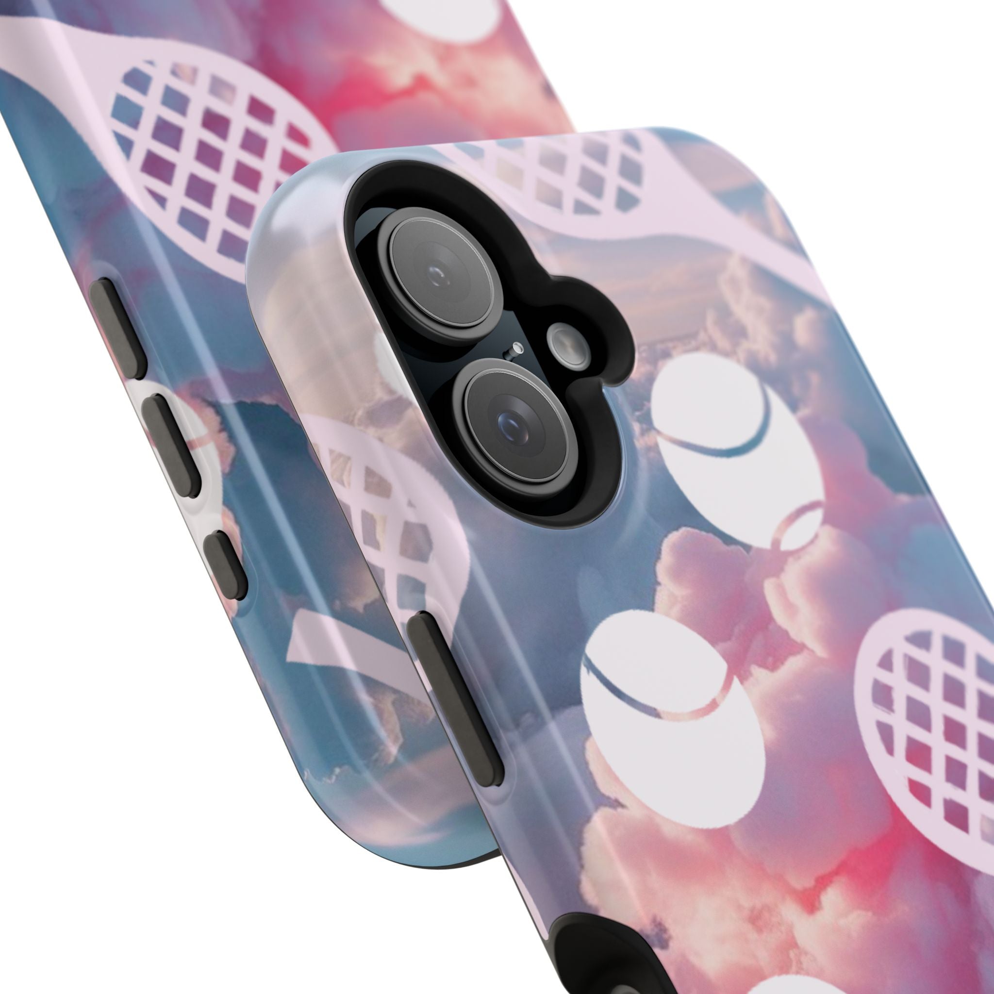 Tennis Impact-Resistant Phone Case — Tennis Rackets & Balls on Cloudscape