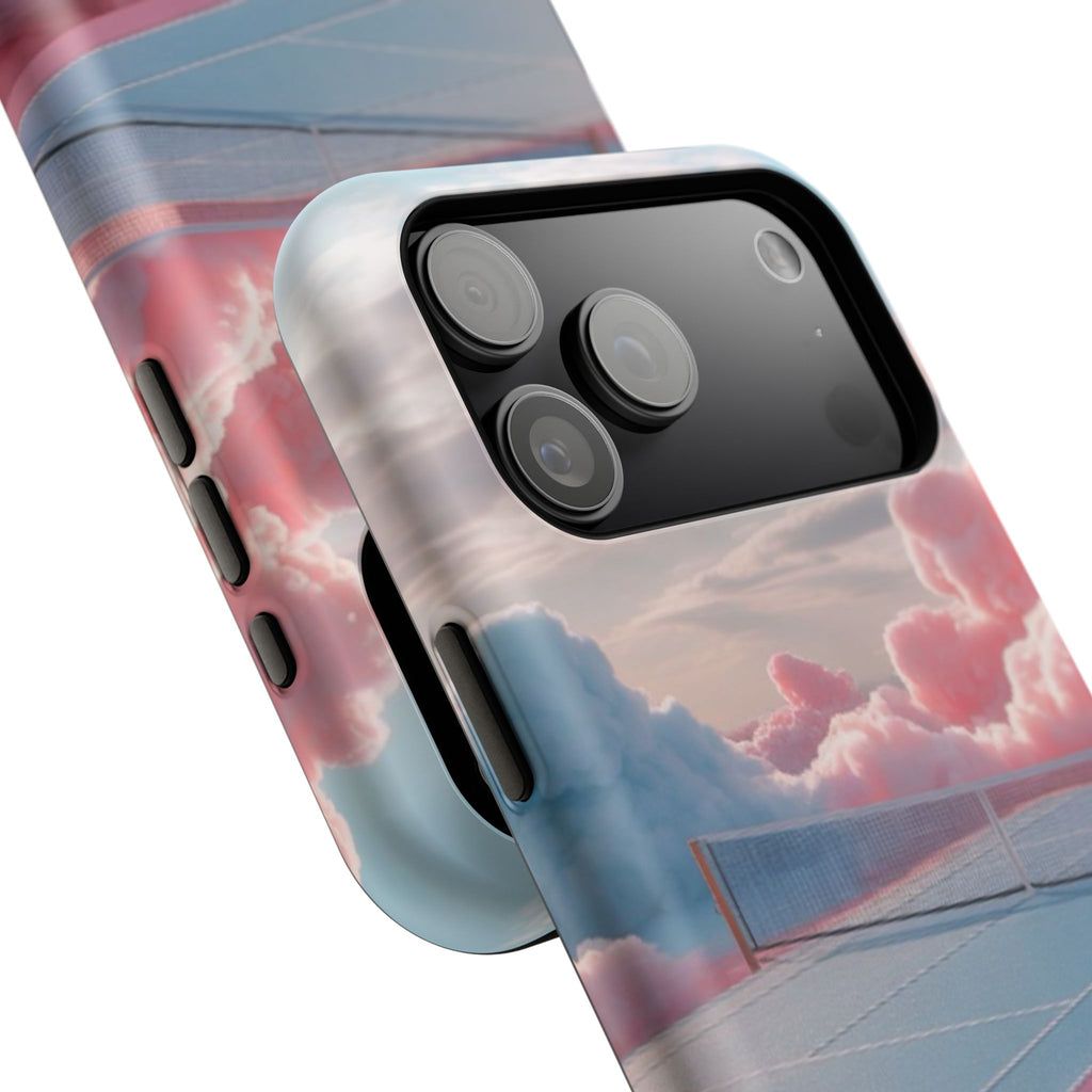 Tennis Impact-Resistant Phone Case — 'Dream Big' Pastel Cloud Tennis Court