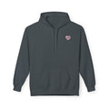 Women's Softstyle Fleece Hoodie sweatshirt - 'Rally & Love' logo, minimalist (pink)