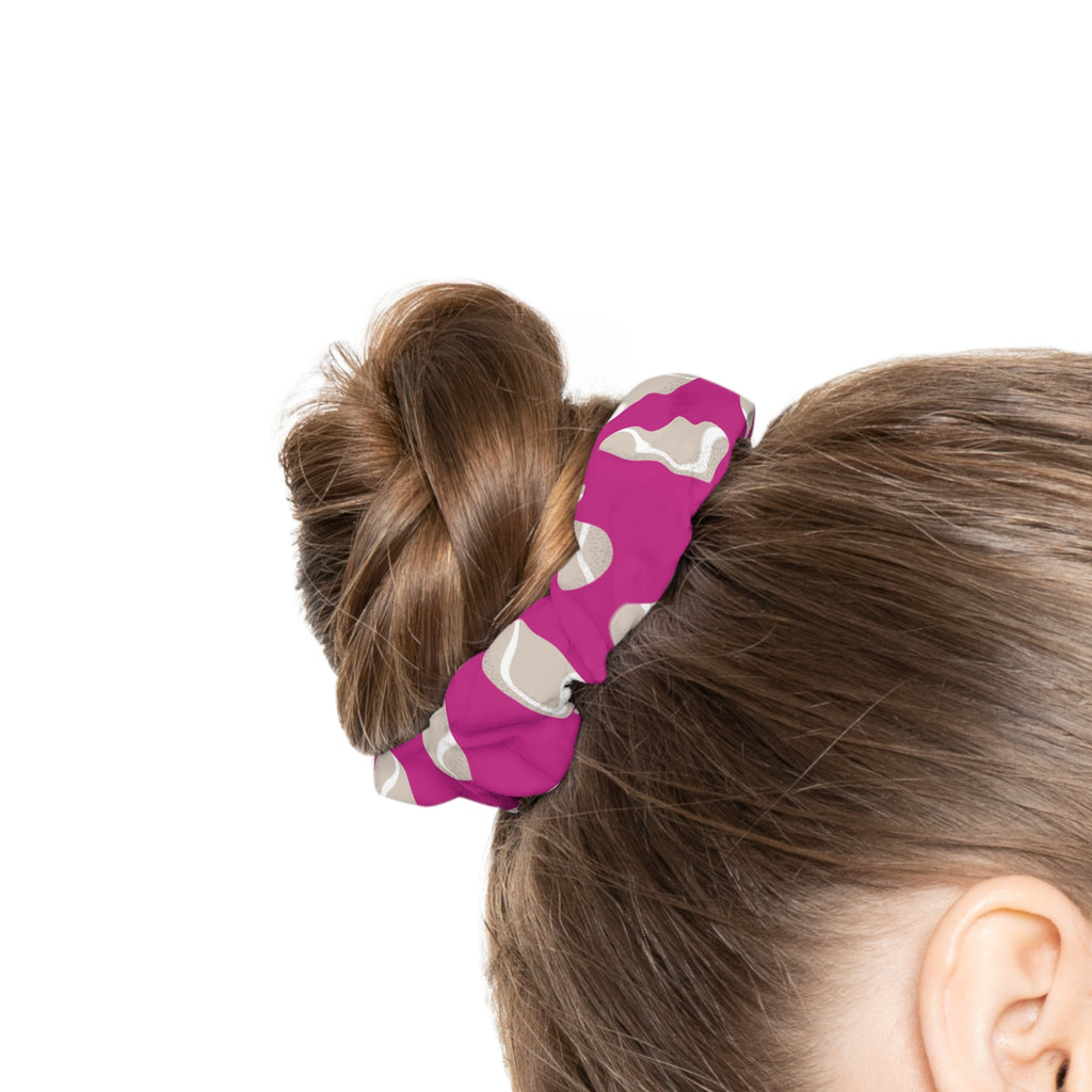 Pink & Gray Hair Accessory — Tennis Ball Scrunchie