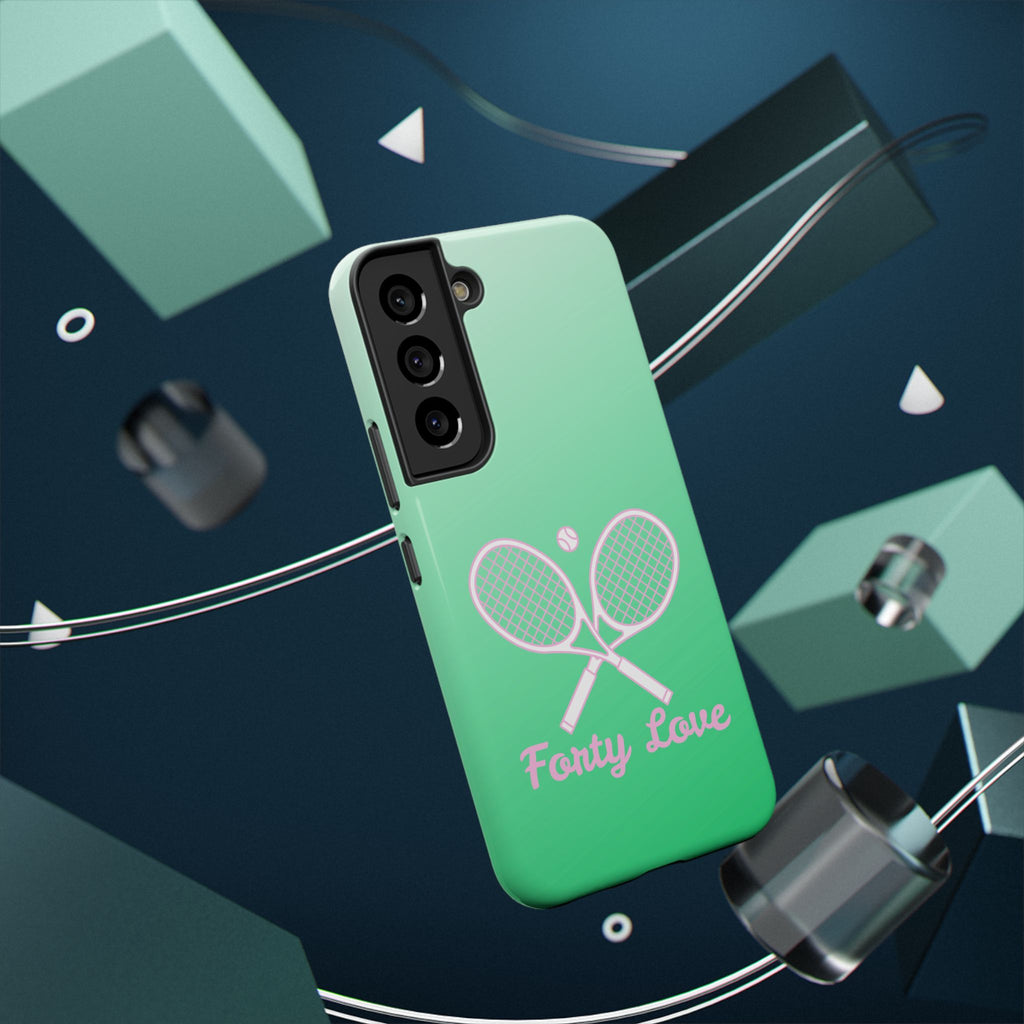 Tennis Impact-Resistant Phone Case — 'Forty Love', Green Gradient