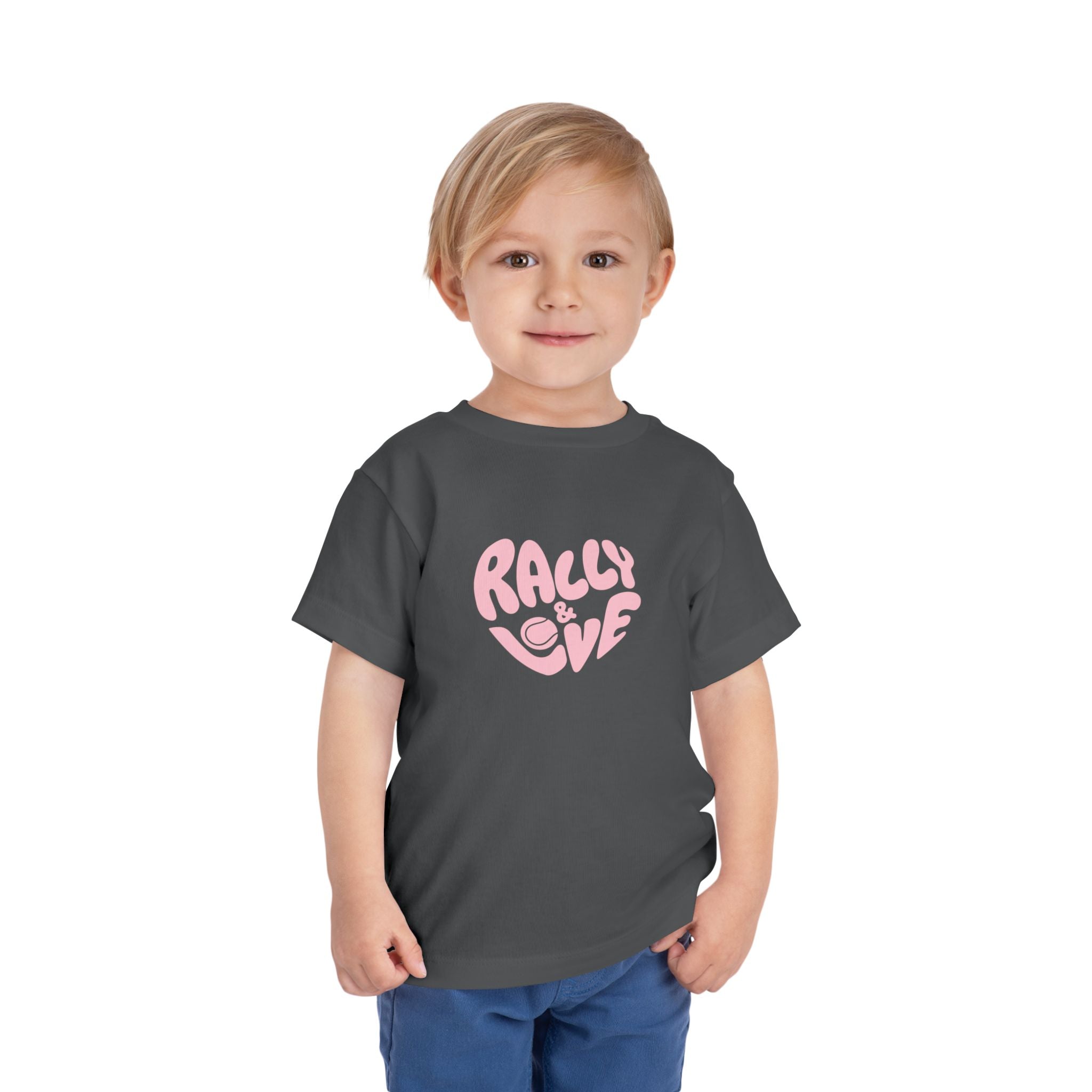 Girl's Toddler Junior Tee — 'Rally & Love' Heart logo T-Shirt (pink)