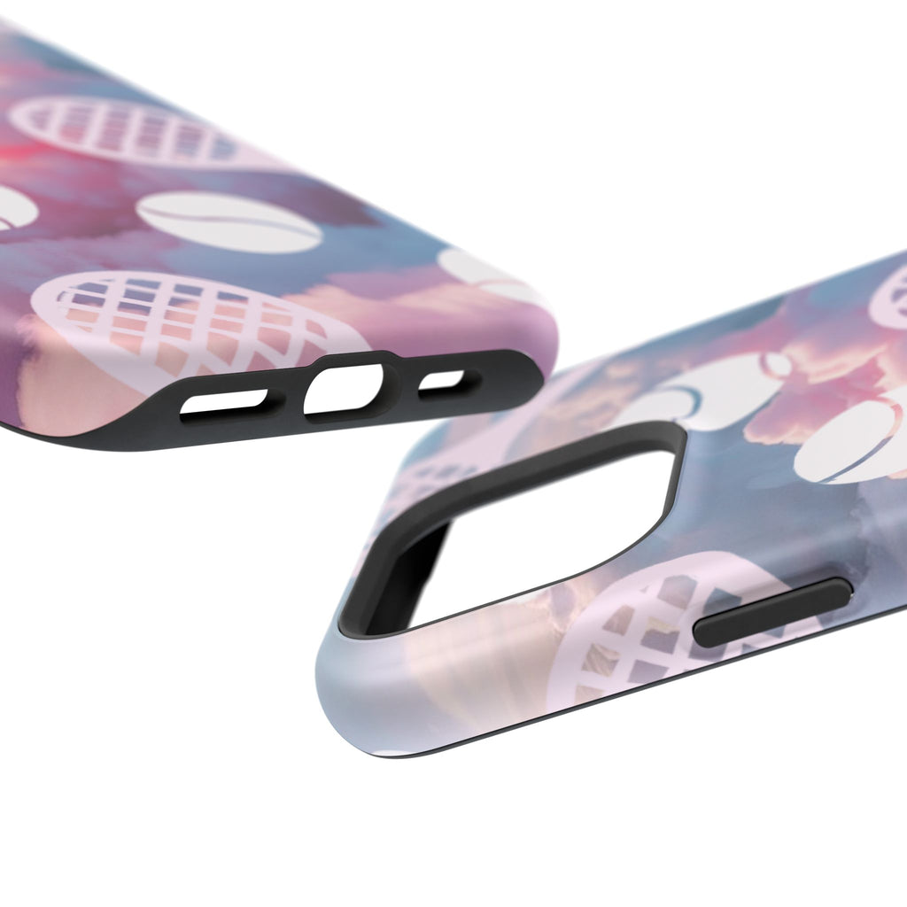Tennis Impact-Resistant Phone Case — Tennis Rackets & Balls on Cloudscape