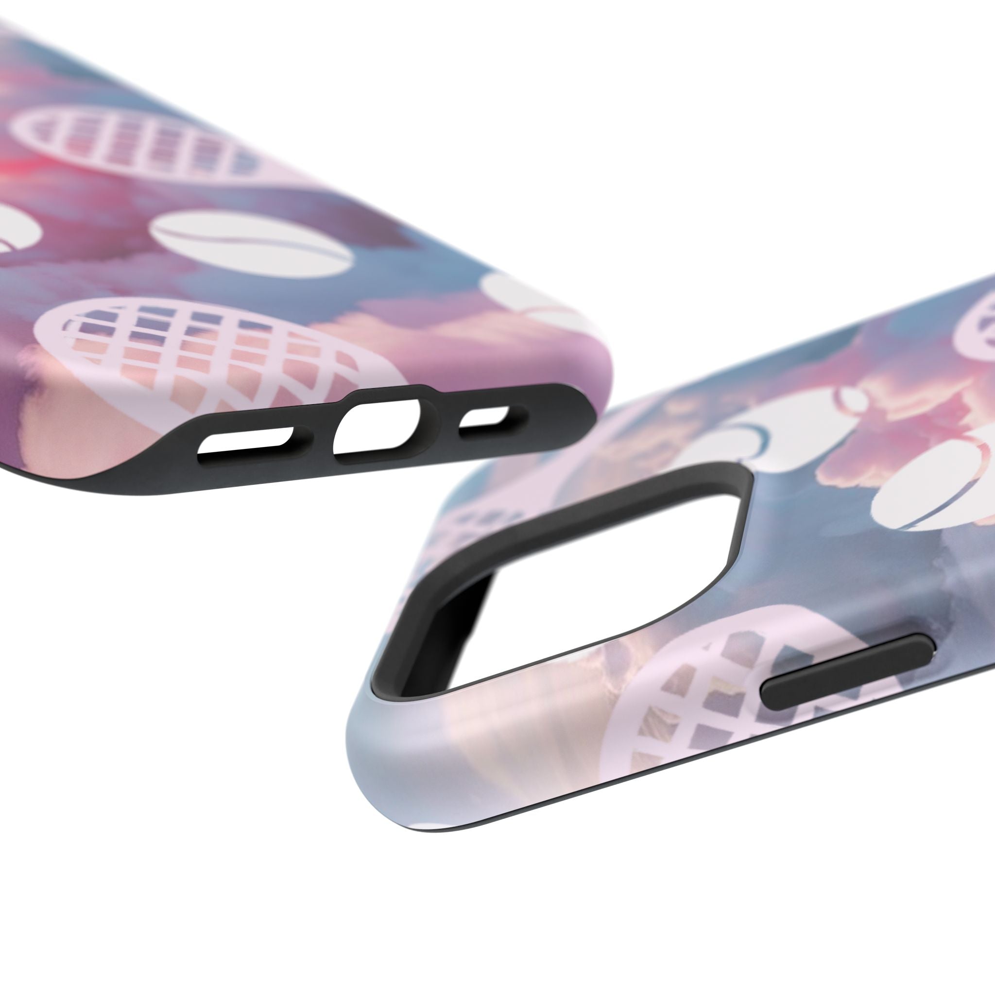 Tennis Impact-Resistant Phone Case — Tennis Rackets & Balls on Cloudscape