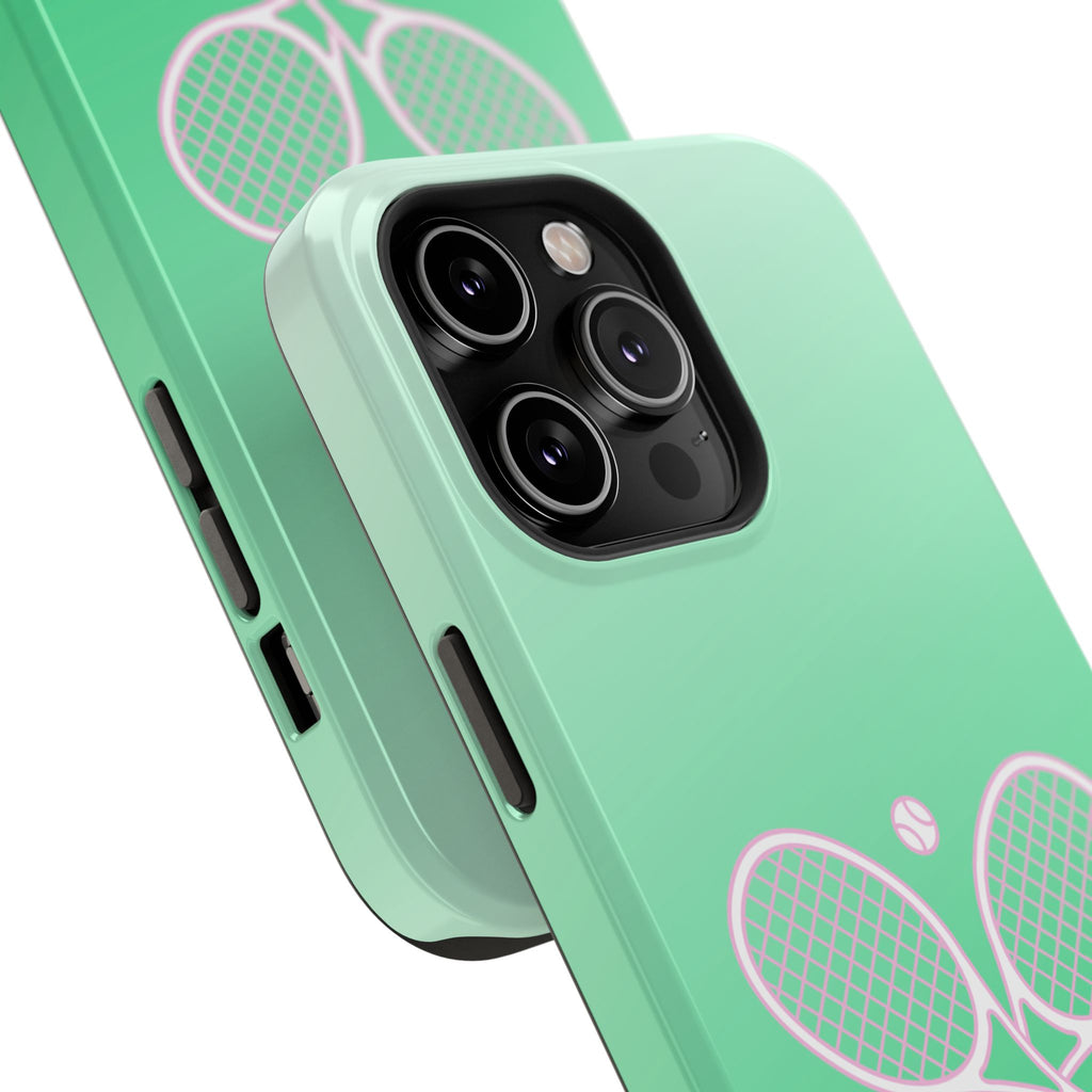 Tennis Impact-Resistant Phone Case — 'Forty Love', Green Gradient