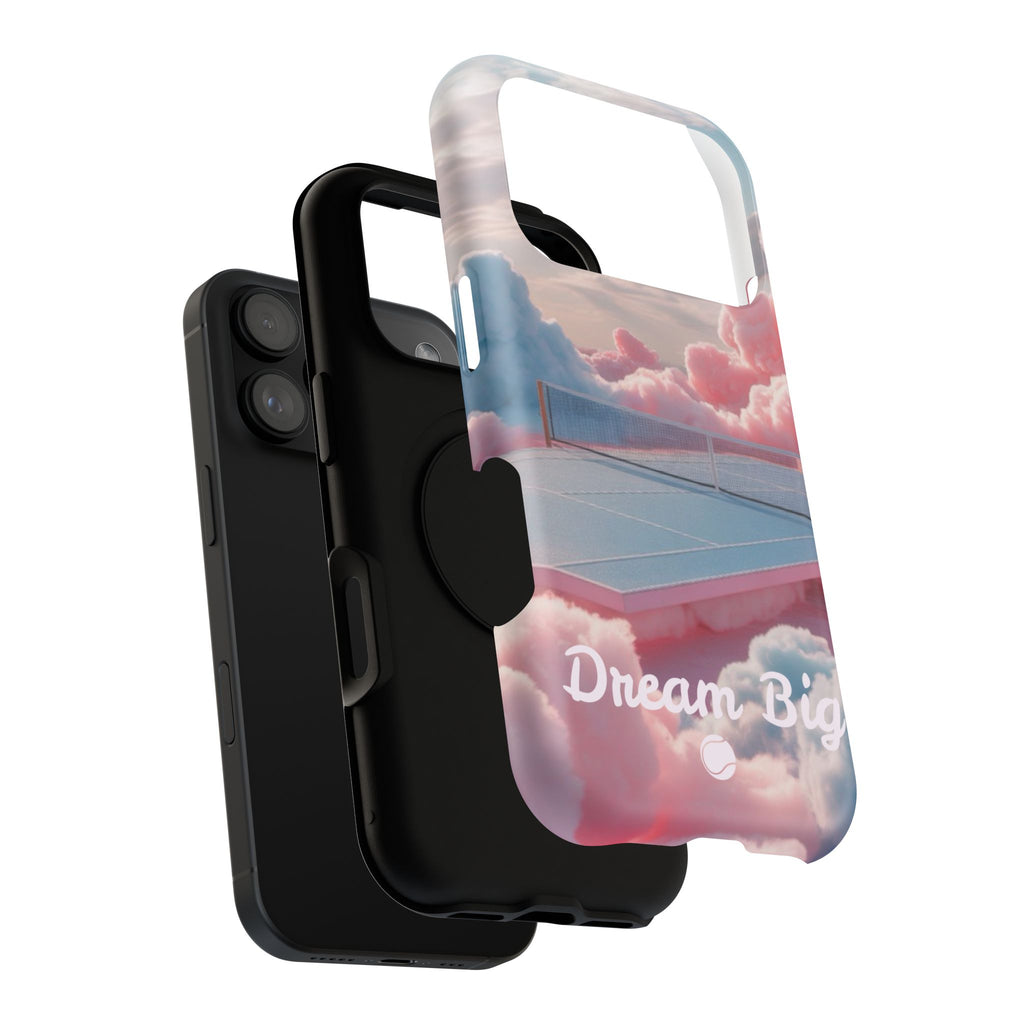 Tennis Impact-Resistant Phone Case — 'Dream Big' Pastel Cloud Tennis Court