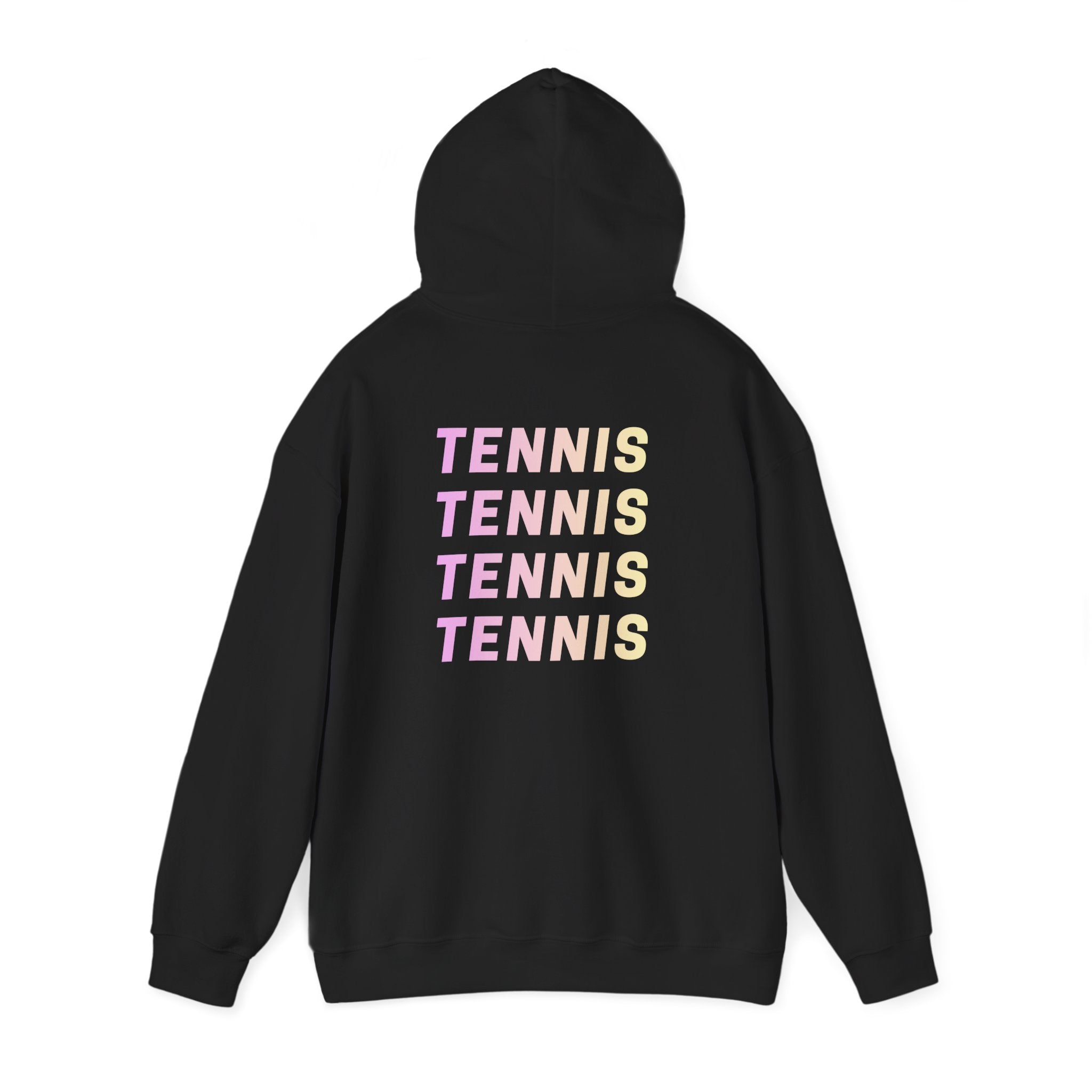 Women's Hoodie Sweatshirt — Ombre 'TENNIS' Repeating Back Print