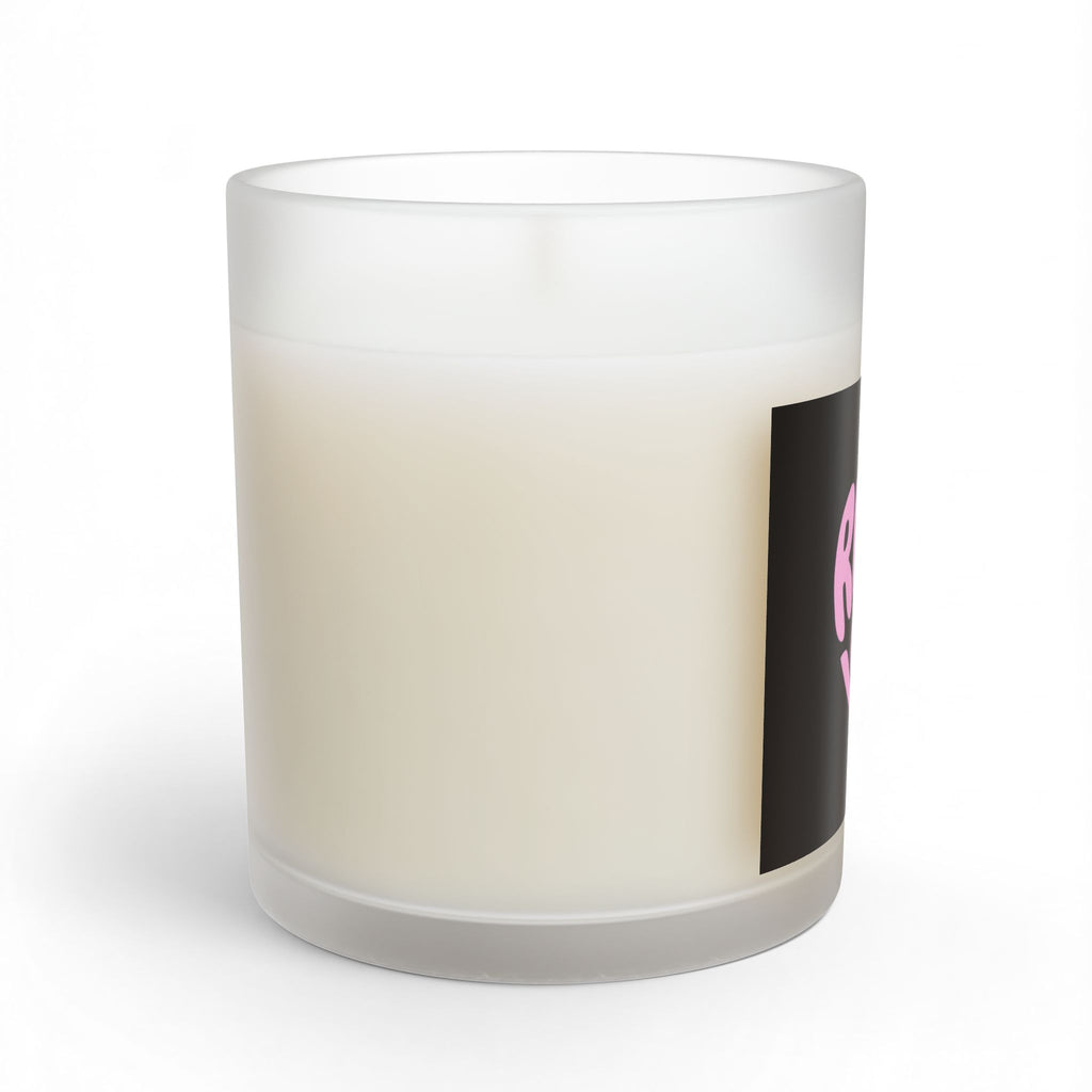 Glass Candle 11 oz — "Rally & Love" Heart logo (bubblegum pink)