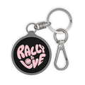 Rally & Love Keyring Tag — Pink Logo Keychain