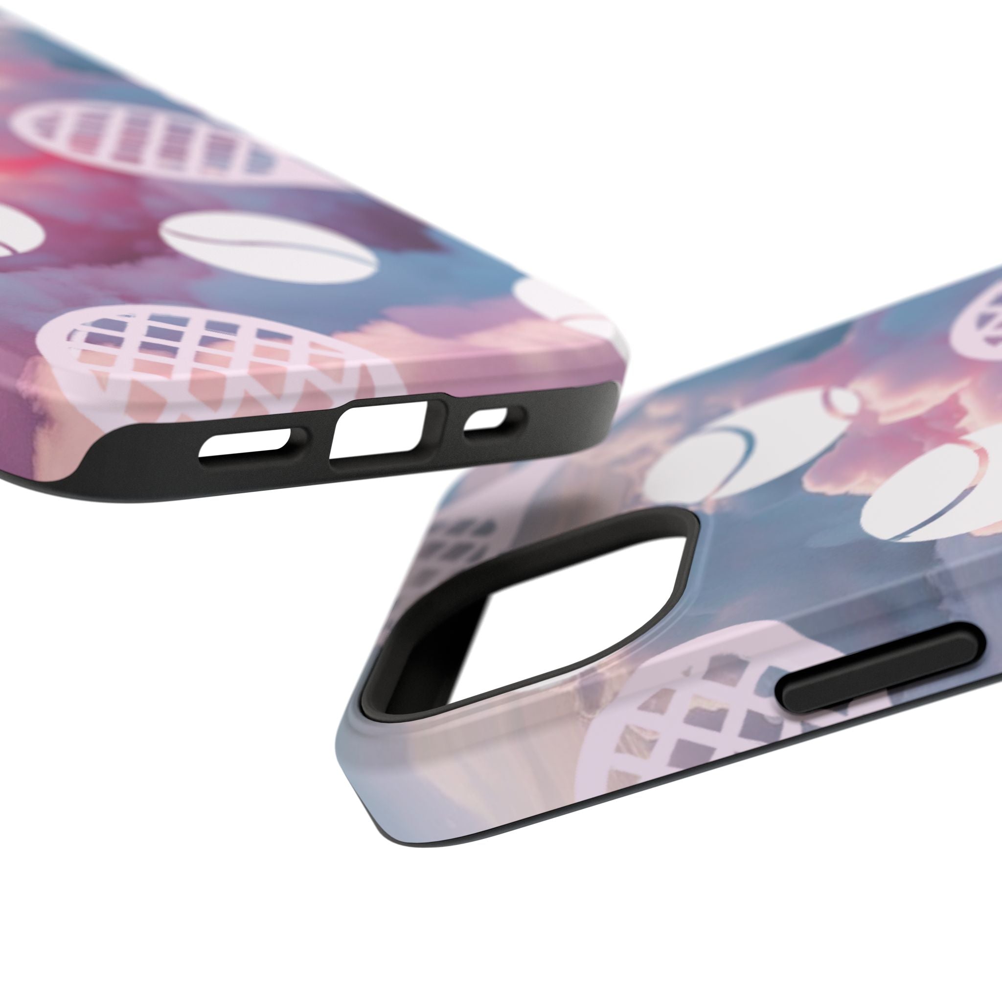 Tennis Impact-Resistant Phone Case — Tennis Rackets & Balls on Cloudscape
