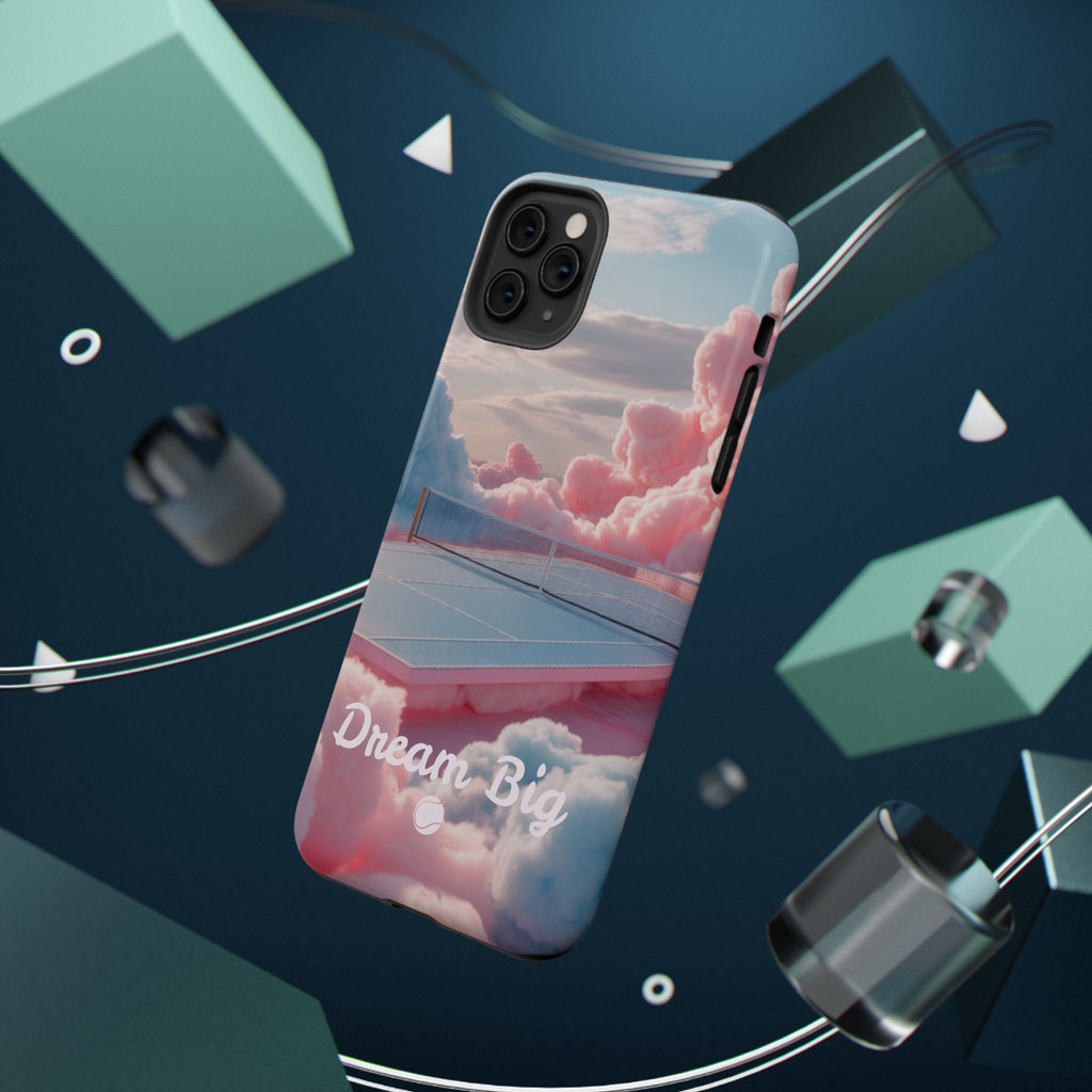 Tennis Impact-Resistant Phone Case — 'Dream Big' Pastel Cloud Tennis Court