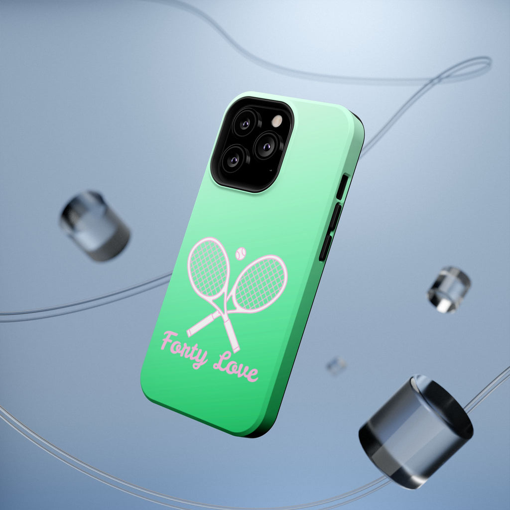 Tennis Impact-Resistant Phone Case — 'Forty Love', Green Gradient