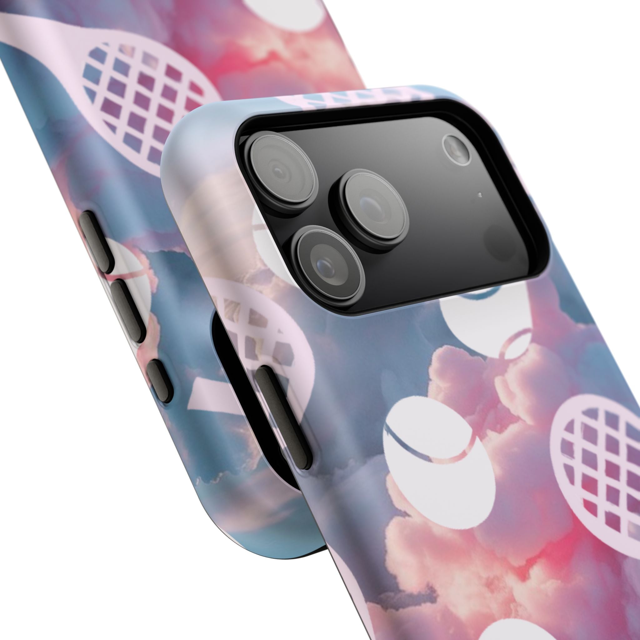 Tennis Impact-Resistant Phone Case — Tennis Rackets & Balls on Cloudscape