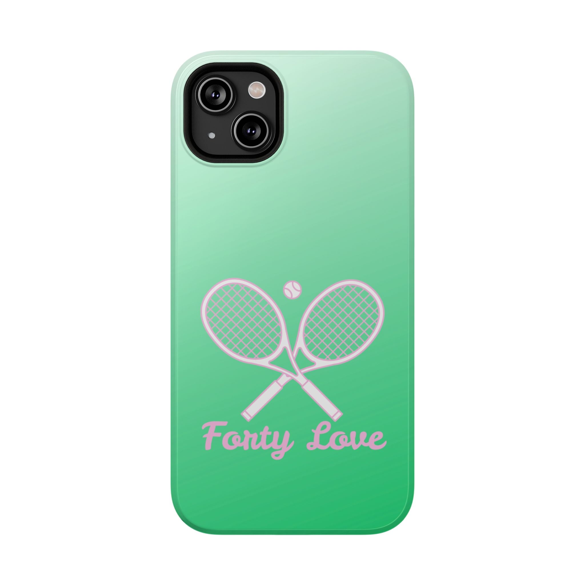 Tennis Impact-Resistant Phone Case — 'Forty Love', Green Gradient