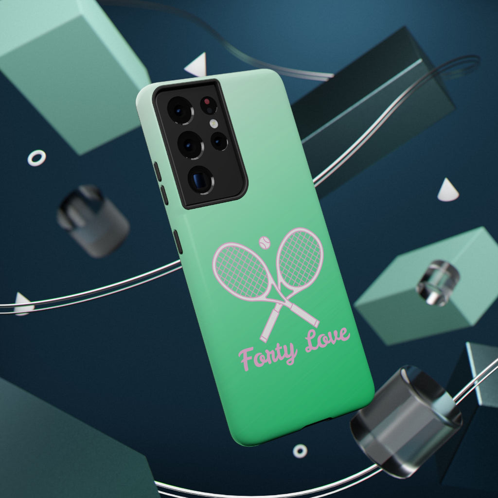 Tennis Impact-Resistant Phone Case — 'Forty Love', Green Gradient