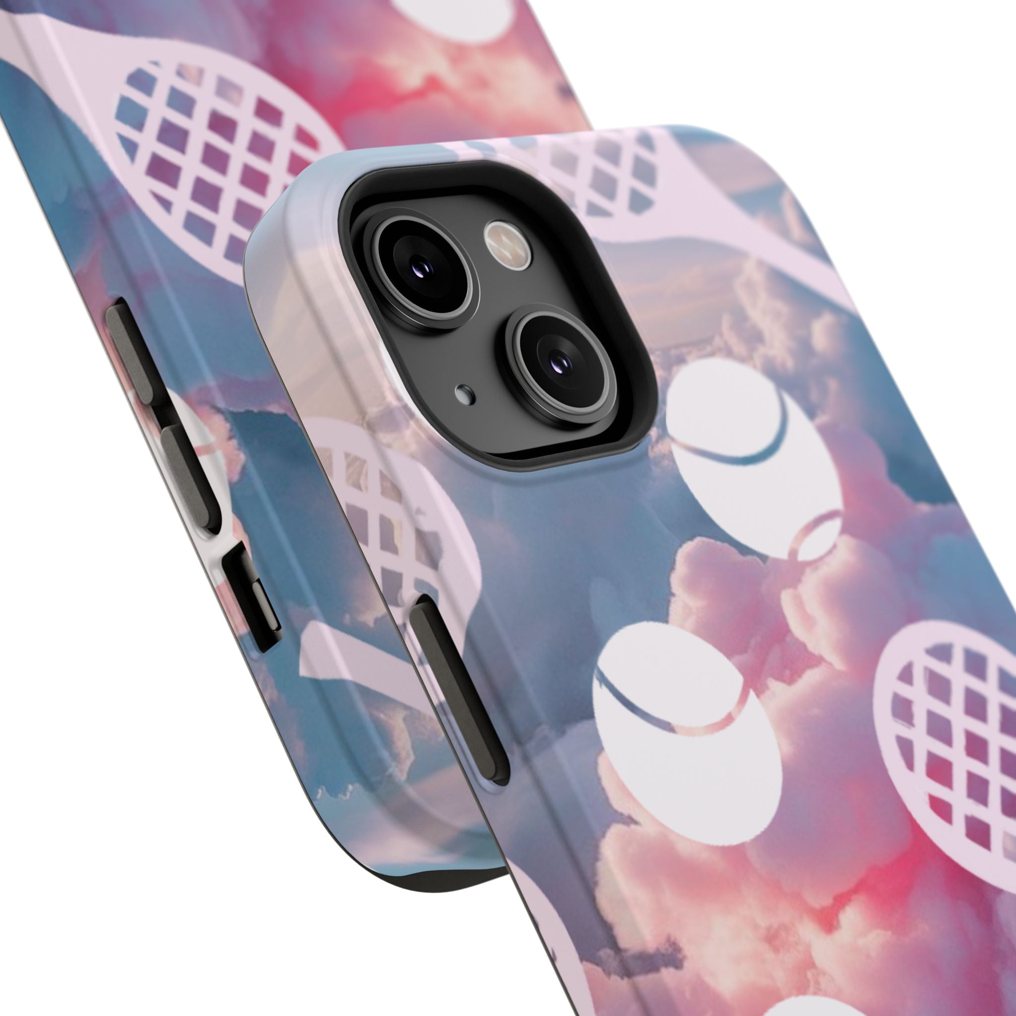 Tennis Impact-Resistant Phone Case — Tennis Rackets & Balls on Cloudscape