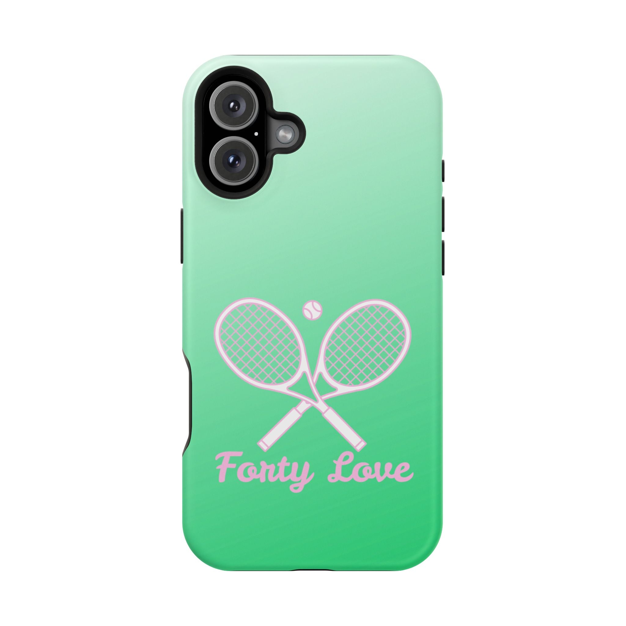 Tennis Impact-Resistant Phone Case — 'Forty Love', Green Gradient