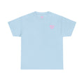 Women's Tee - Minimalist "Rally & Love" logo Chest Print (bubblegum pink)