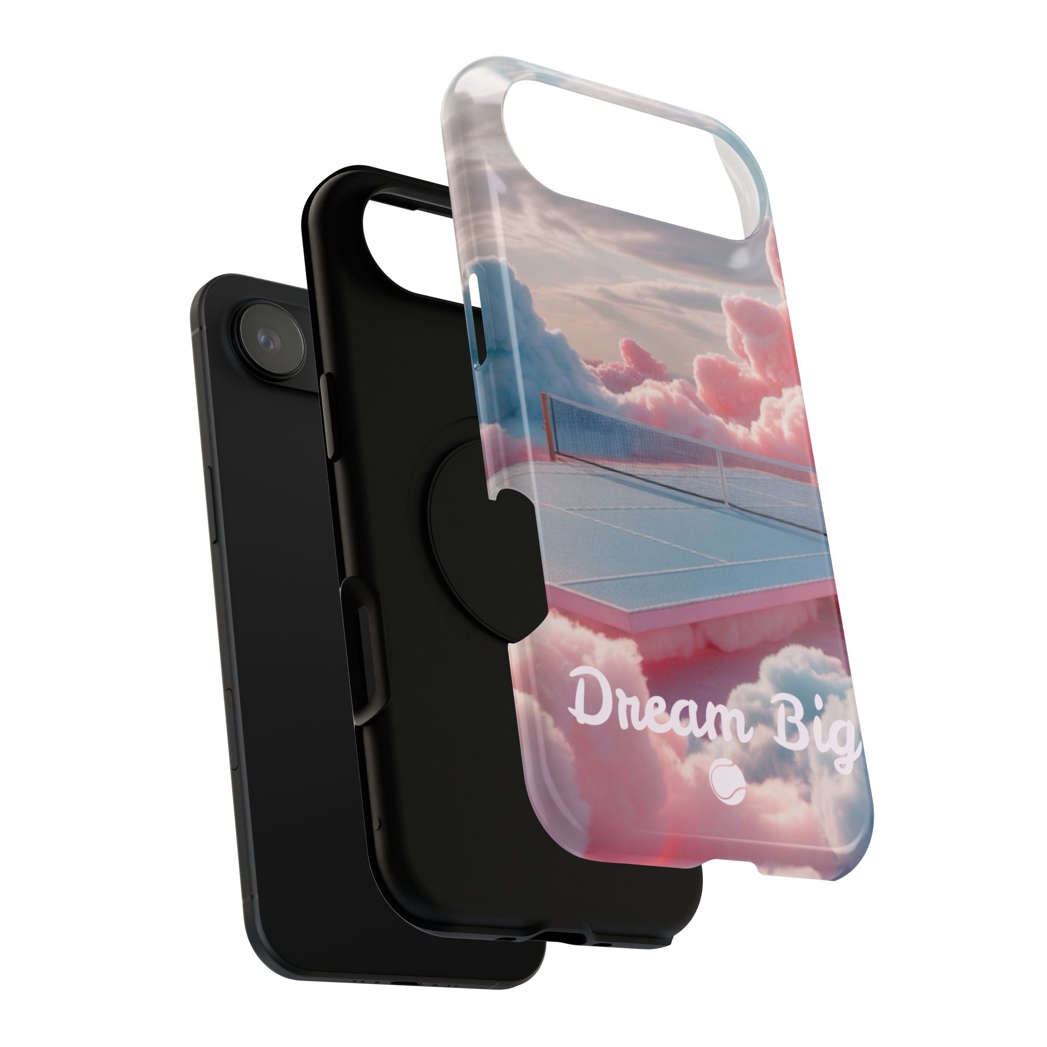 Tennis Impact-Resistant Phone Case — 'Dream Big' Pastel Cloud Tennis Court