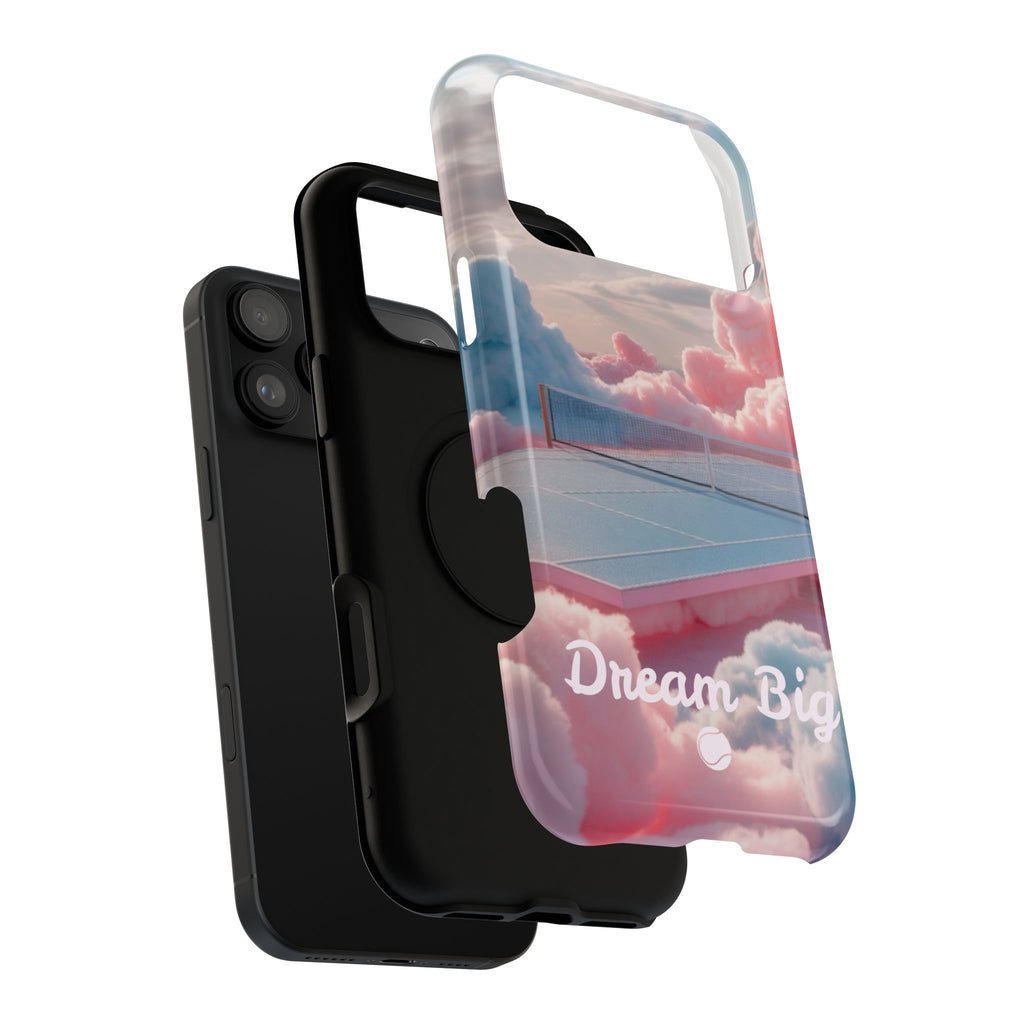Tennis Impact-Resistant Phone Case — 'Dream Big' Pastel Cloud Tennis Court