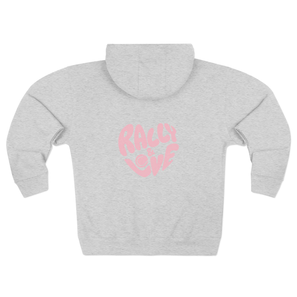 Women's Zip Hoodie — 'Rally & Love' logo, Graphic Zip Hoodie