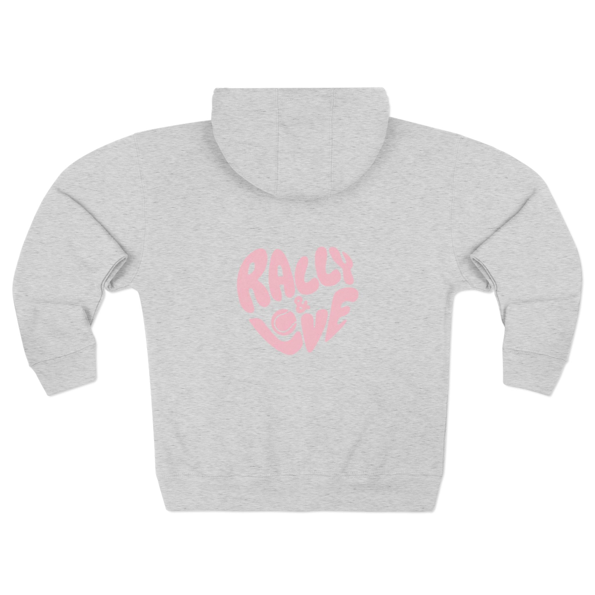 Women's Zip Hoodie — 'Rally & Love' logo, Graphic Zip Hoodie