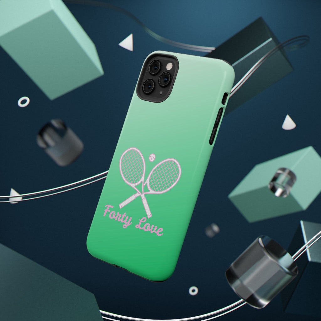 Tennis Impact-Resistant Phone Case — 'Forty Love', Green Gradient