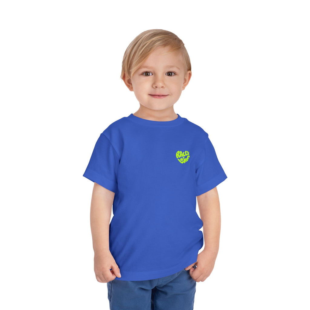 Boy Toddler Junior's Tee — 'Rally & Love' Heart Graphic T-Shirt (neon)