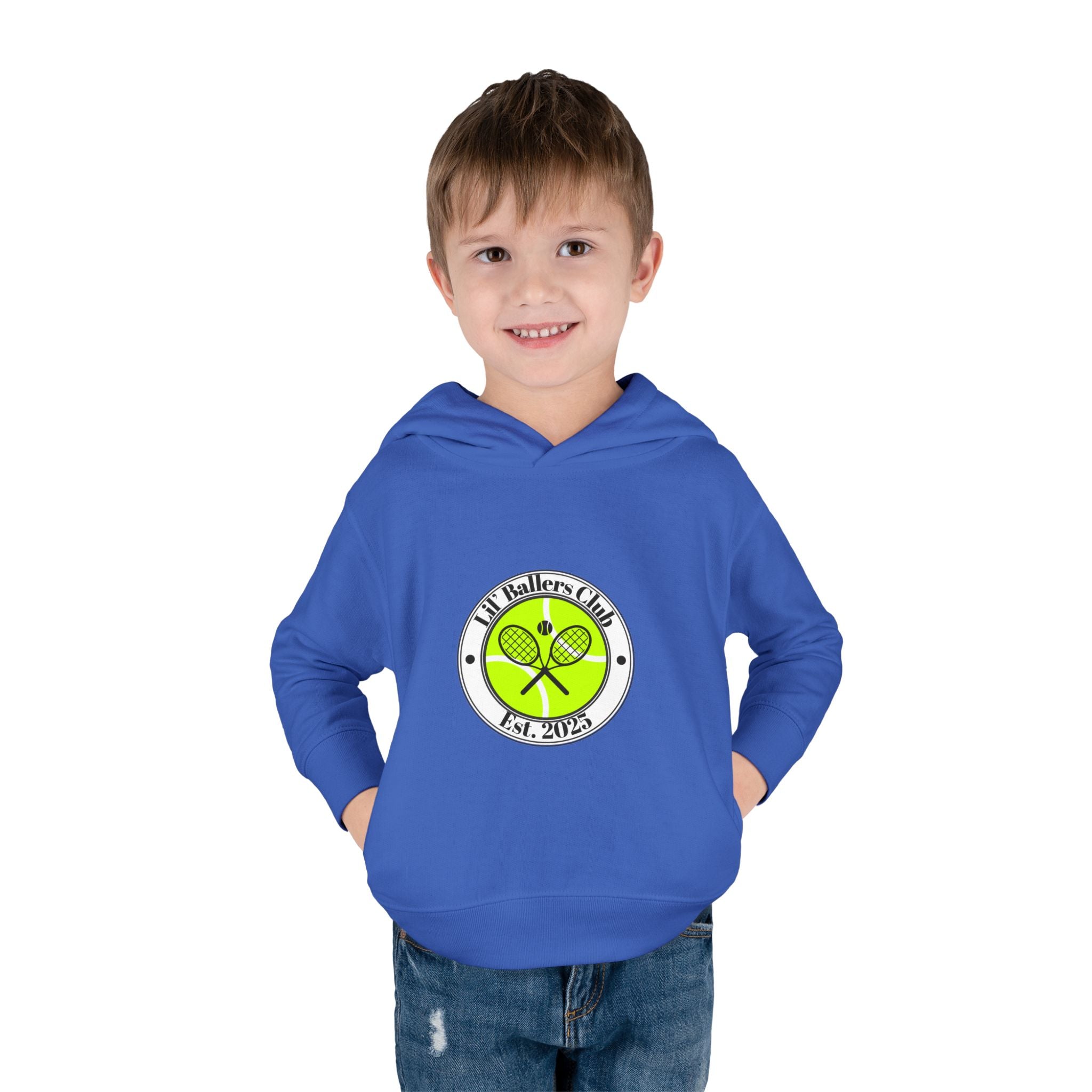 Boy's Toddler Junior Hoodie Sweatshirt — 'Lil' Baller's Club' Pullover Fleece Tennis