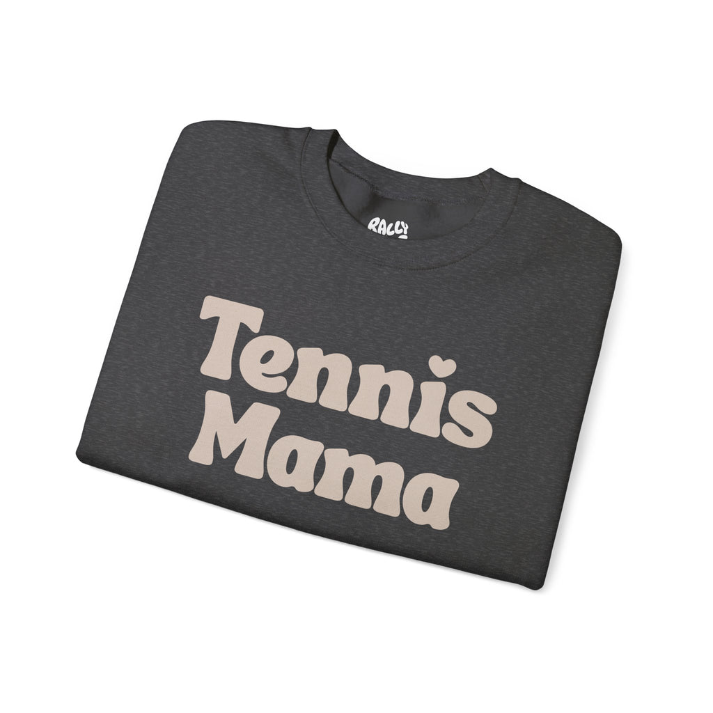 Women's Crewneck Sweatshirt - 'Tennis mama' tennis sweatshirt (tan)
