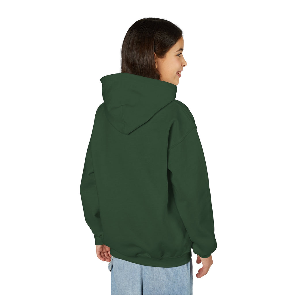Girl's Junior Hoodie sweatshirt — "Rally & Love" Heart Chest Tennis Graphic Sweatshirt (Pink logo)