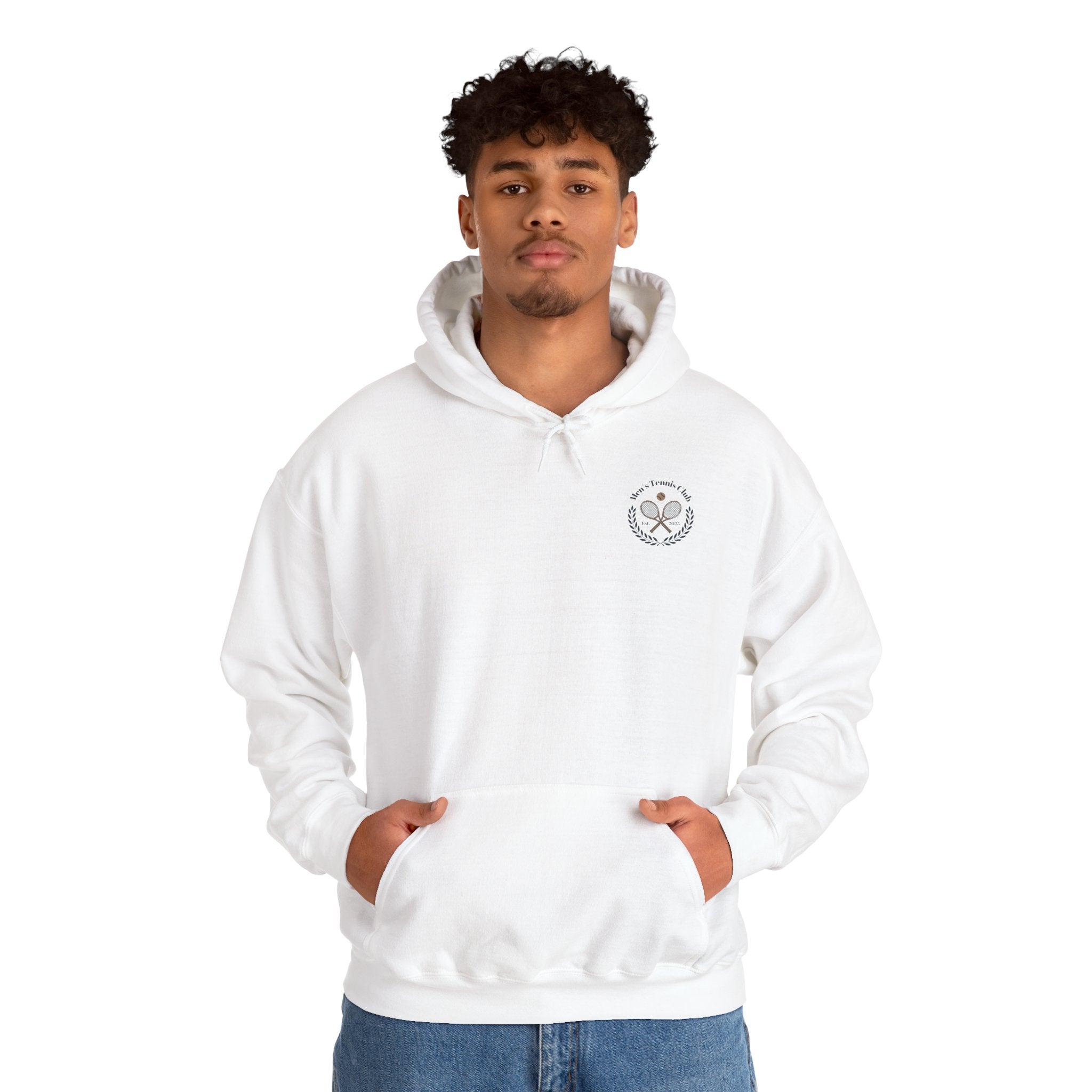 Men's Hoodie Sweatshirt — "Men's Tennis Club", Tennis Small Logo