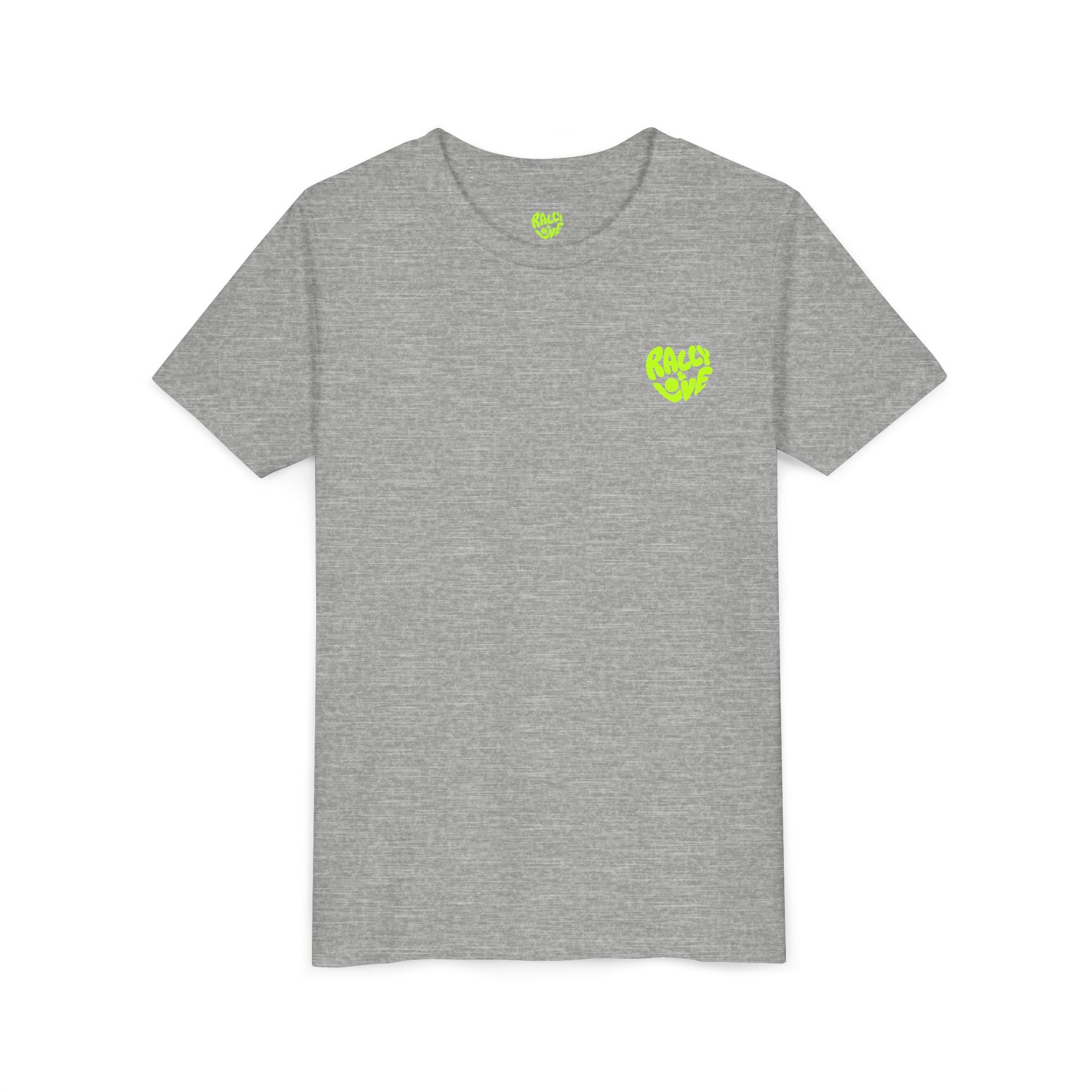 Boy Junior's Tee — 'Rally & Love' Heart Graphic Kids T-Shirt (neon)