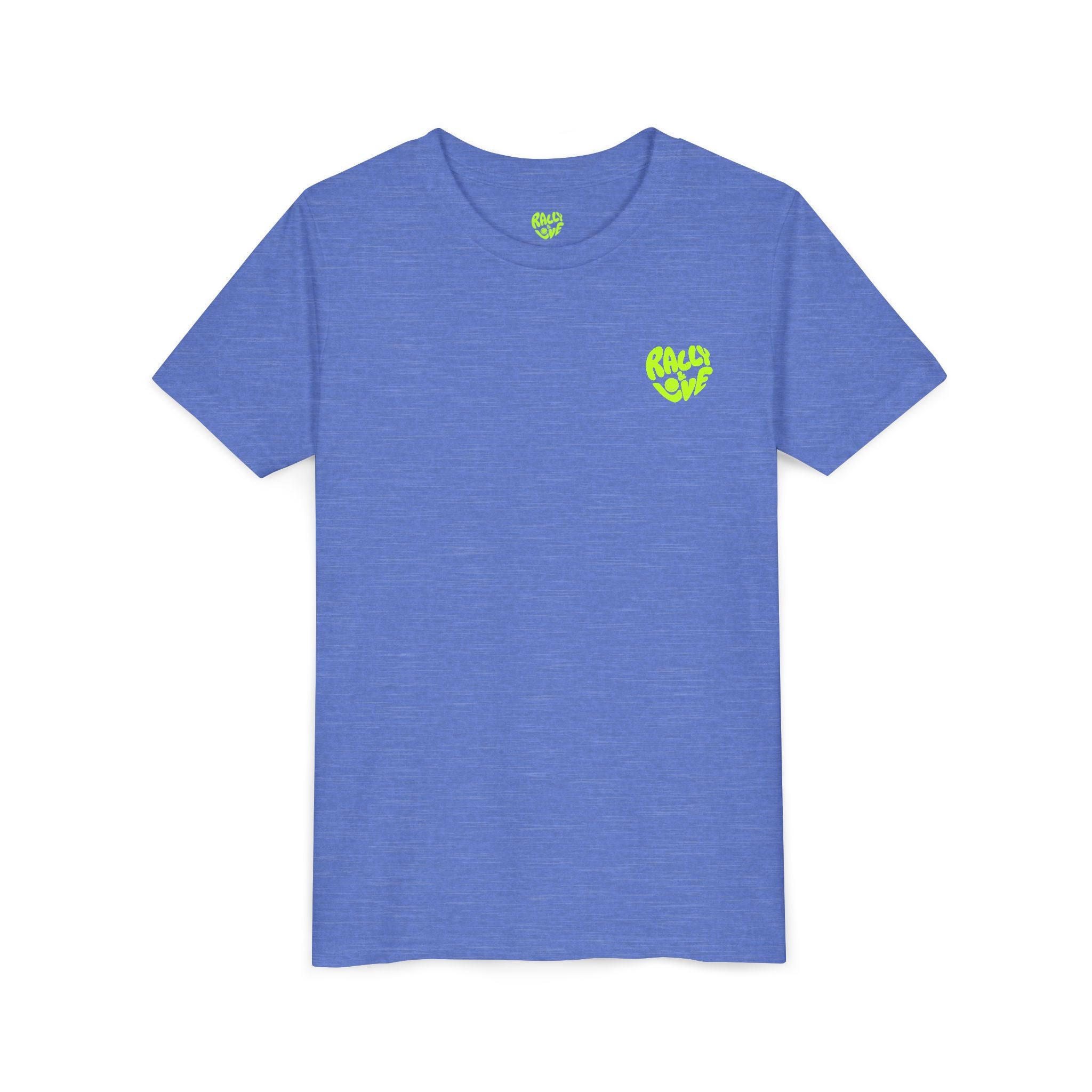 Boy Junior's Tee — 'Rally & Love' Heart Graphic Kids T-Shirt (neon)