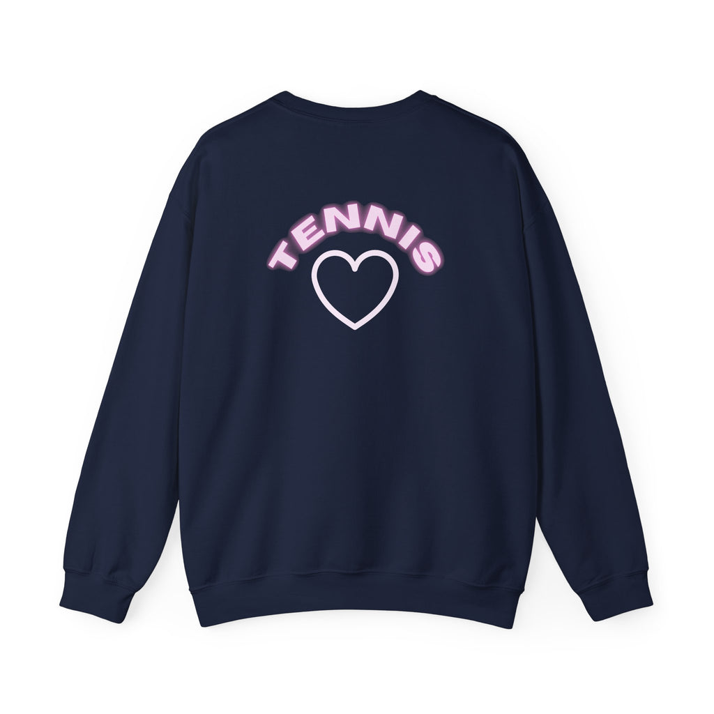 Women's Crewneck Sweatshirt - 'Tennis' Heart (R&L logo pink)