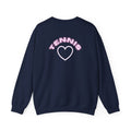 Women's Crewneck Sweatshirt - 'Tennis' Heart (R&L logo pink)
