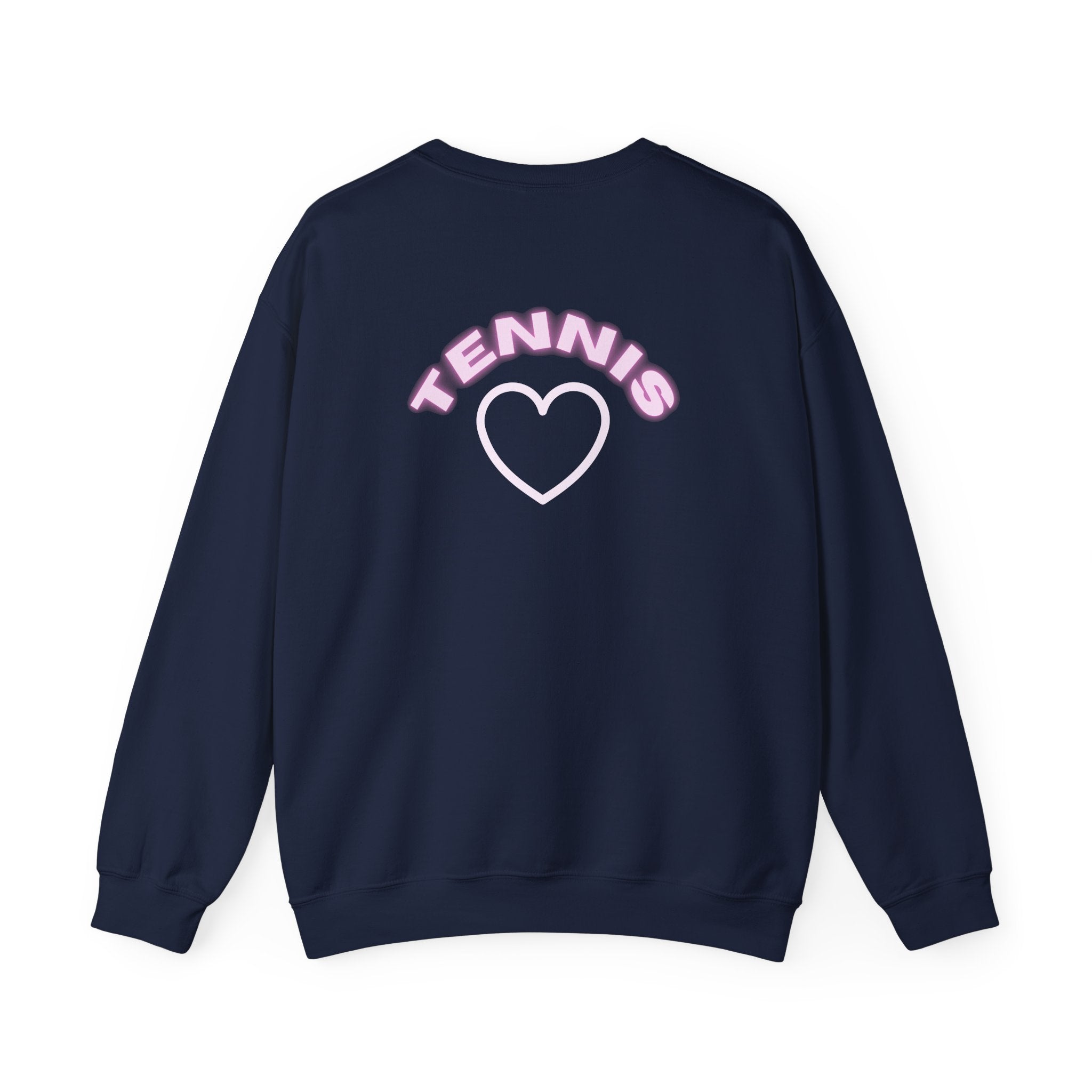 Women's Crewneck Sweatshirt - 'Tennis' Heart (R&L logo pink)