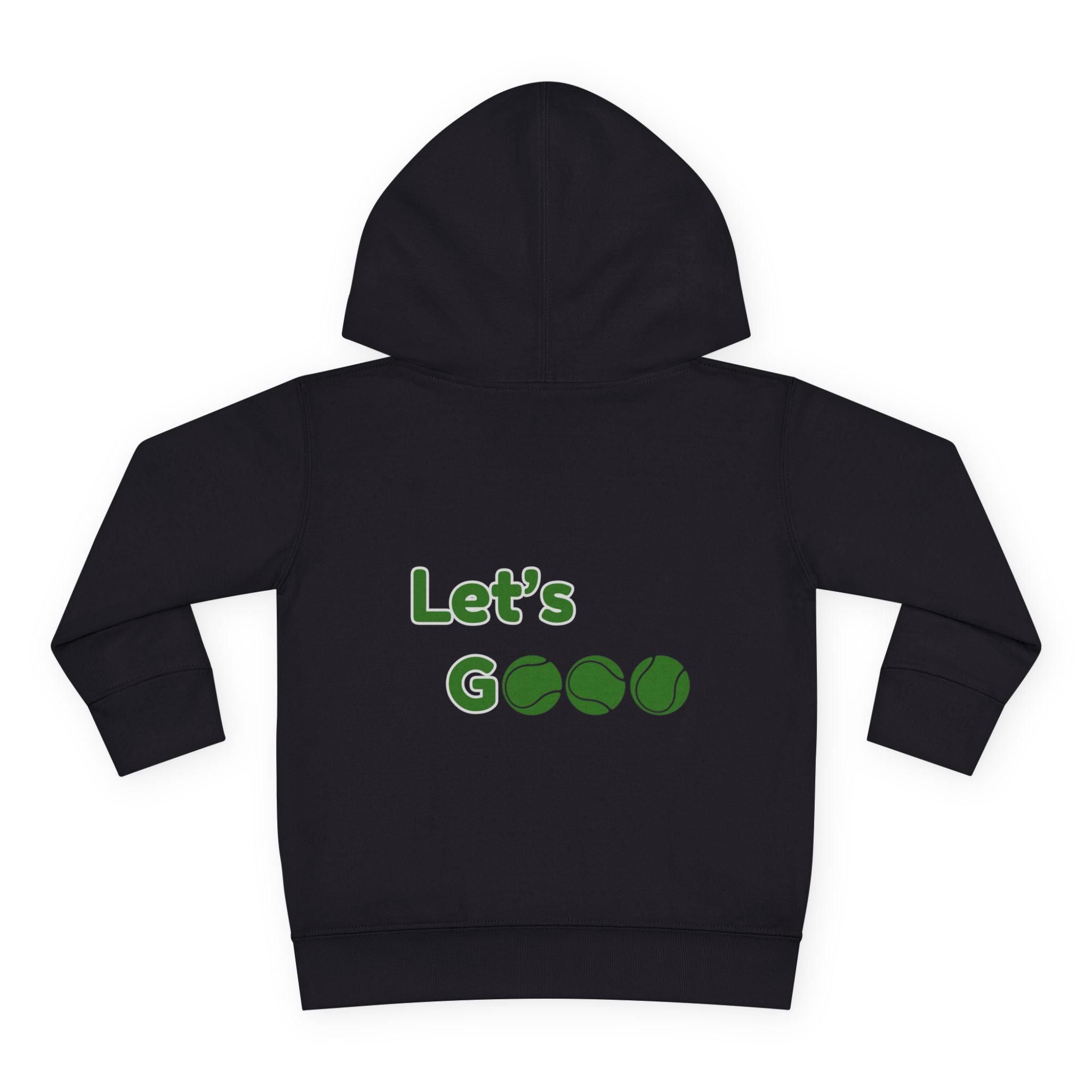 Boy Toddler's Junior Hoodie — “Let’s Go” Tennis Graphic Sweatshirt (Green)