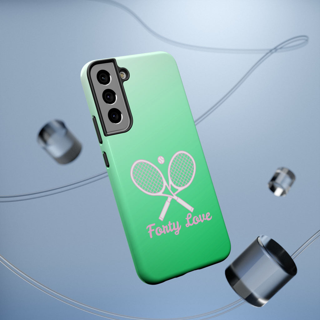 Tennis Impact-Resistant Phone Case — 'Forty Love', Green Gradient