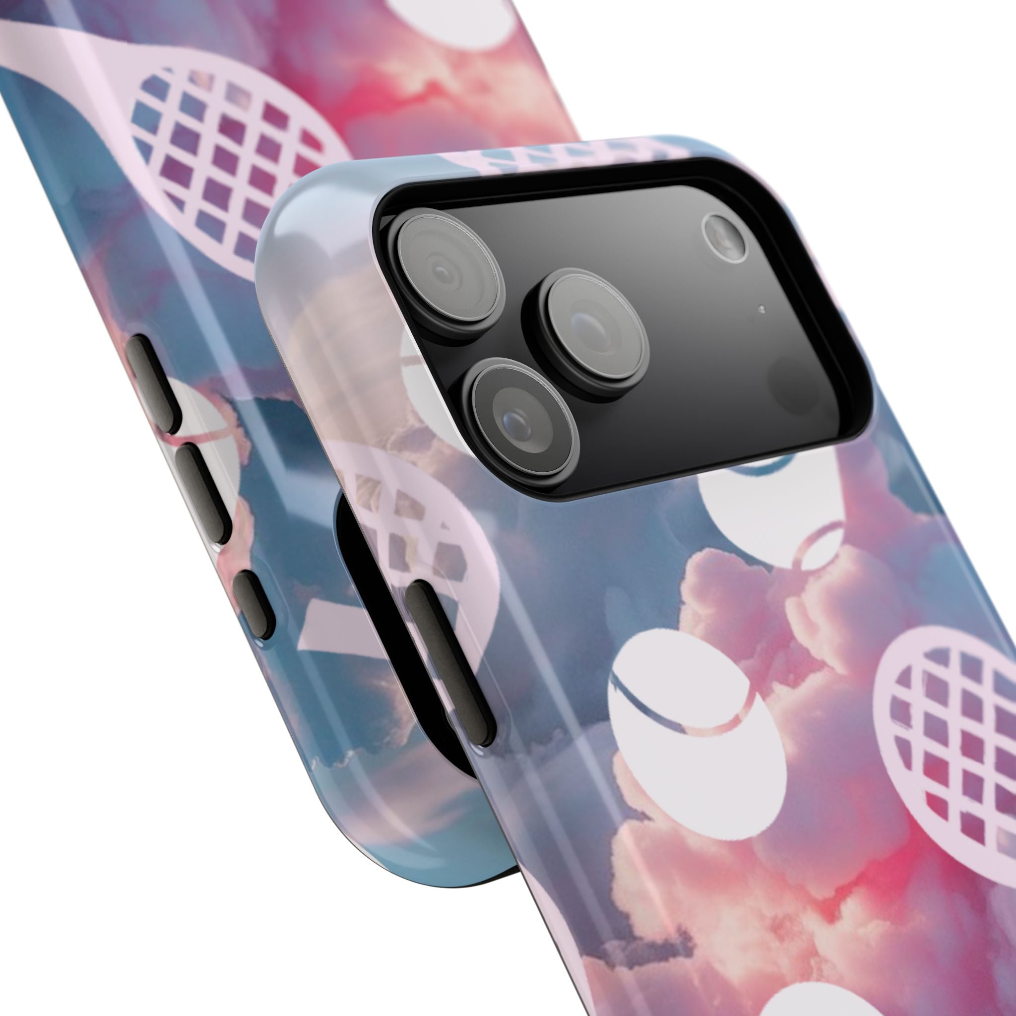 Tennis Impact-Resistant Phone Case — Tennis Rackets & Balls on Cloudscape