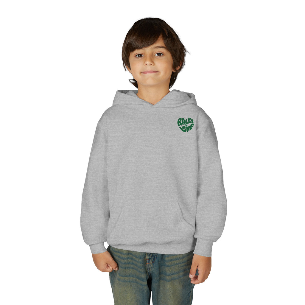 Boy's Junior Hoodie sweatshirt — “Let’s Go” Tennis Graphic Sweatshirt (Green)