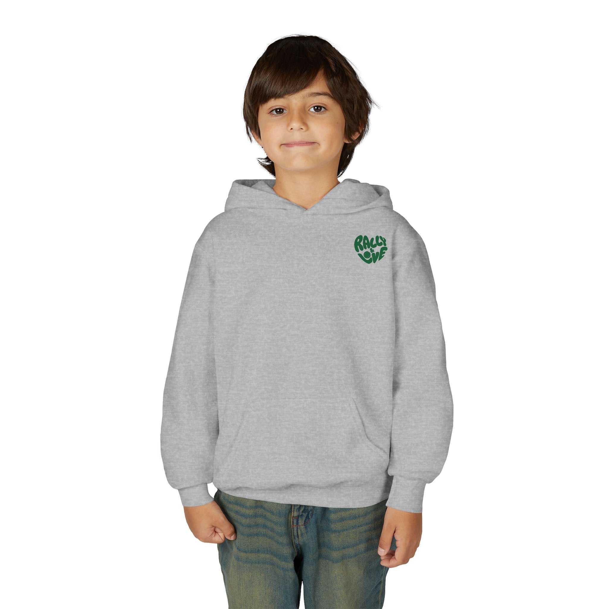 Boy's Junior Hoodie sweatshirt — “Let’s Go” Tennis Graphic Sweatshirt (Green)