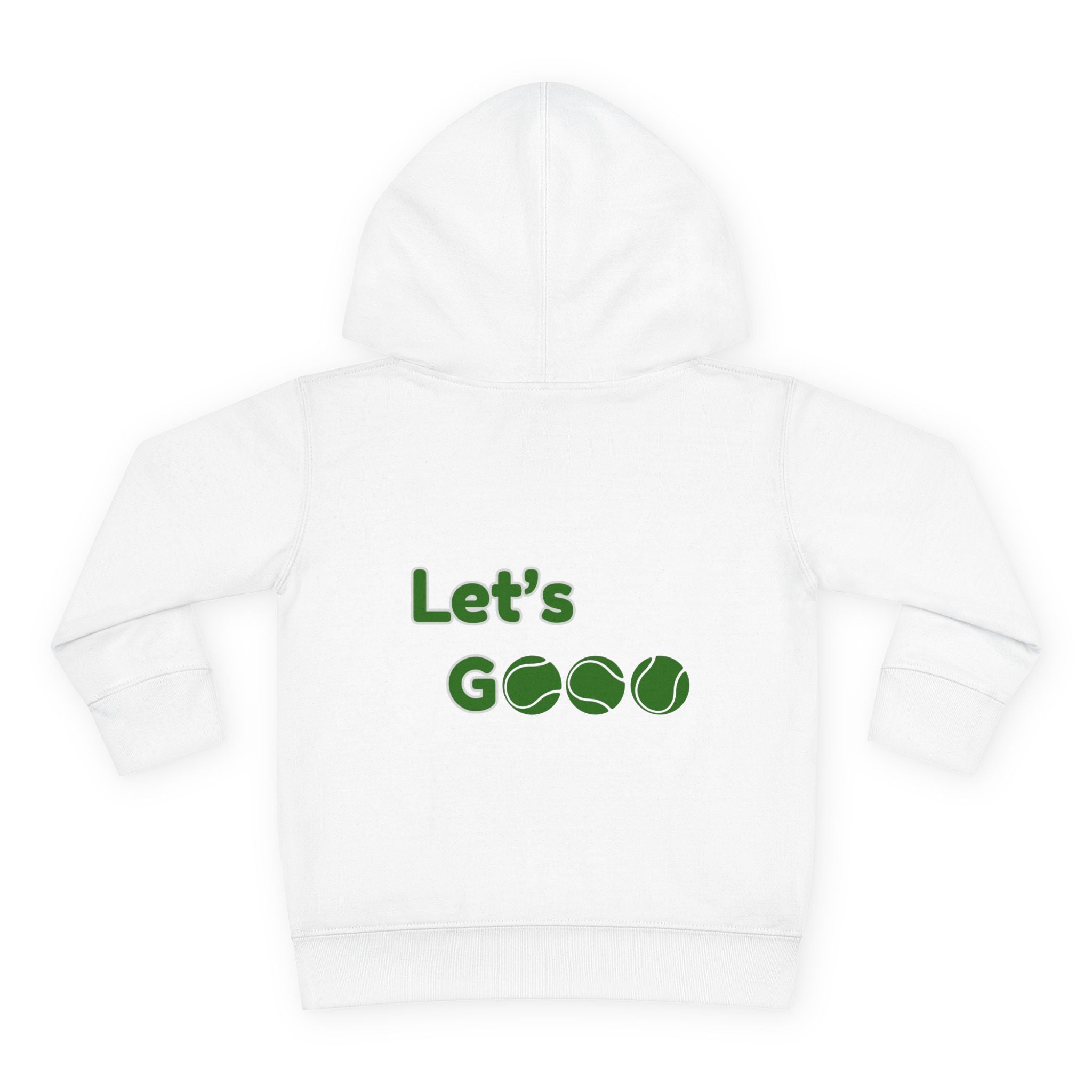 Boy Toddler's Junior Hoodie — “Let’s Go” Tennis Graphic Sweatshirt (Green)