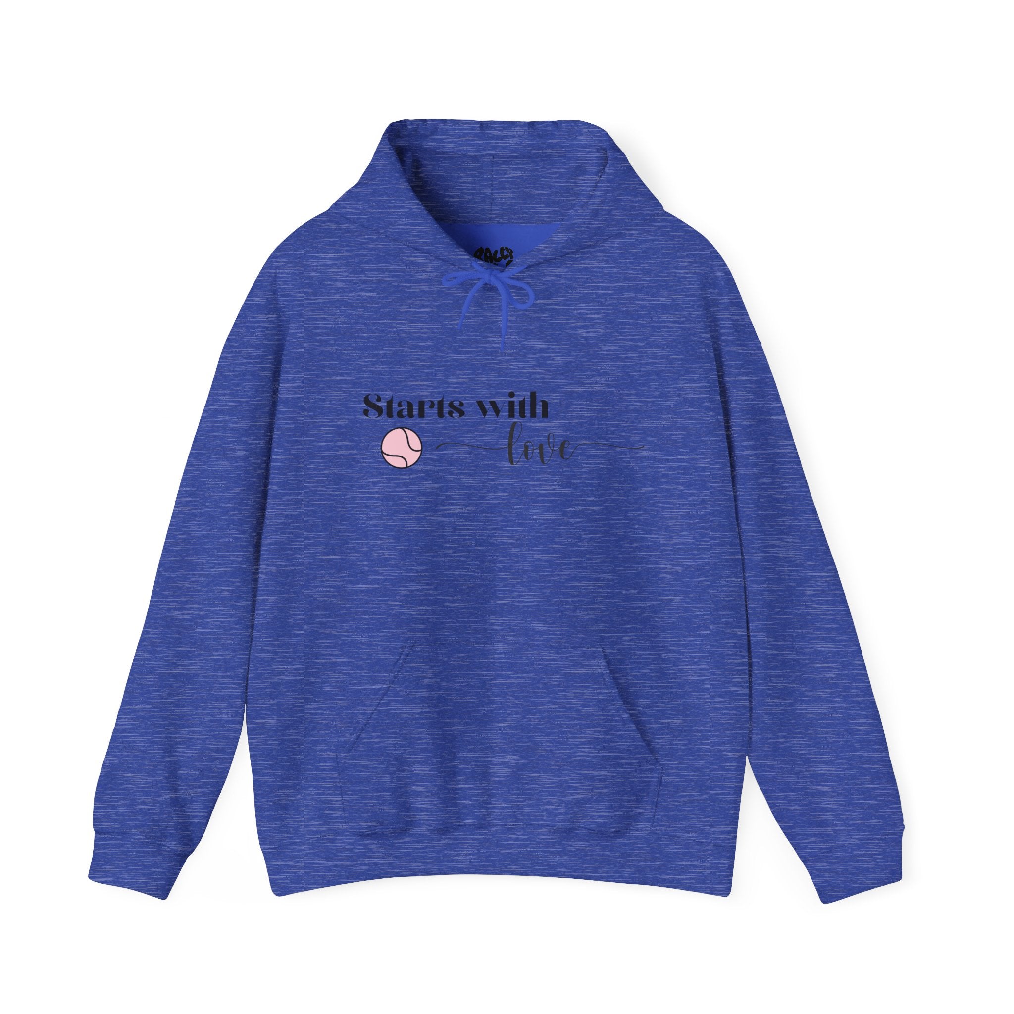 Women's Hoodie Sweatshirt- 'Starts with Love' tennis ball, Sports Graphic