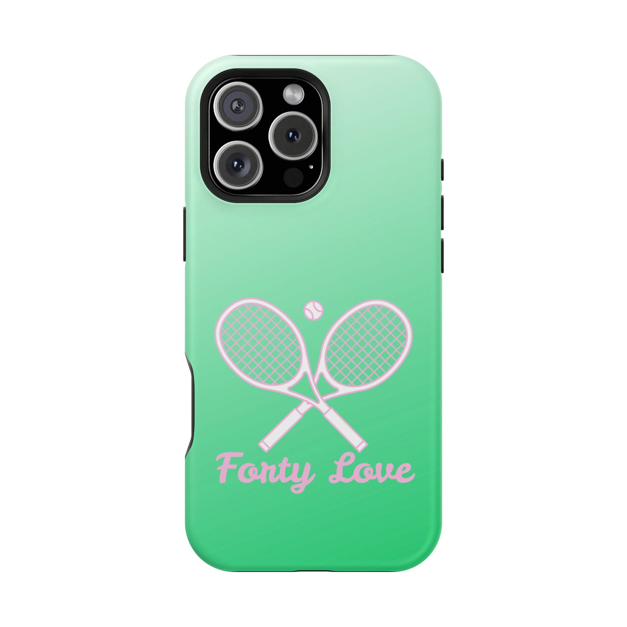 Tennis Impact-Resistant Phone Case — 'Forty Love', Green Gradient