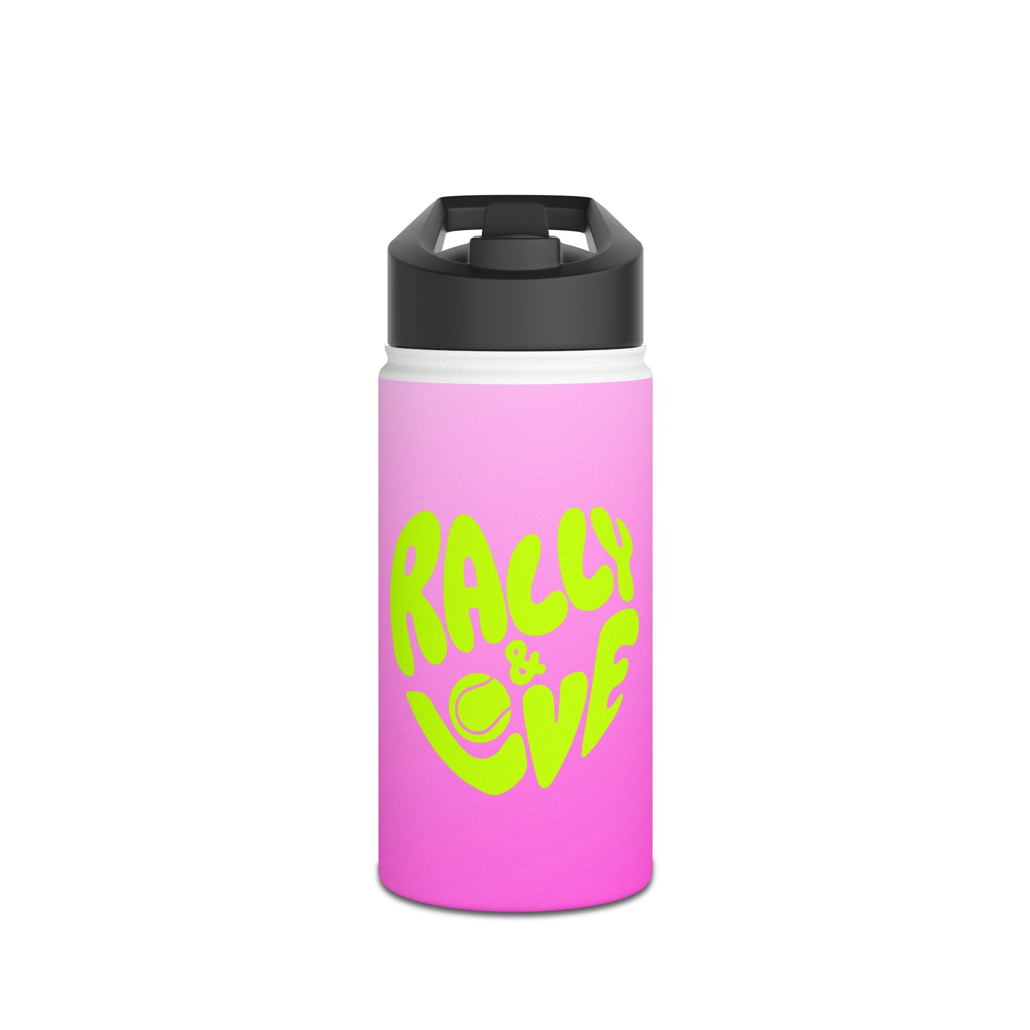 Juniors Stainless Steel Water Bottle, 12 oz — Gradient Pink/Purple "Rally & Love" Sports Bottle