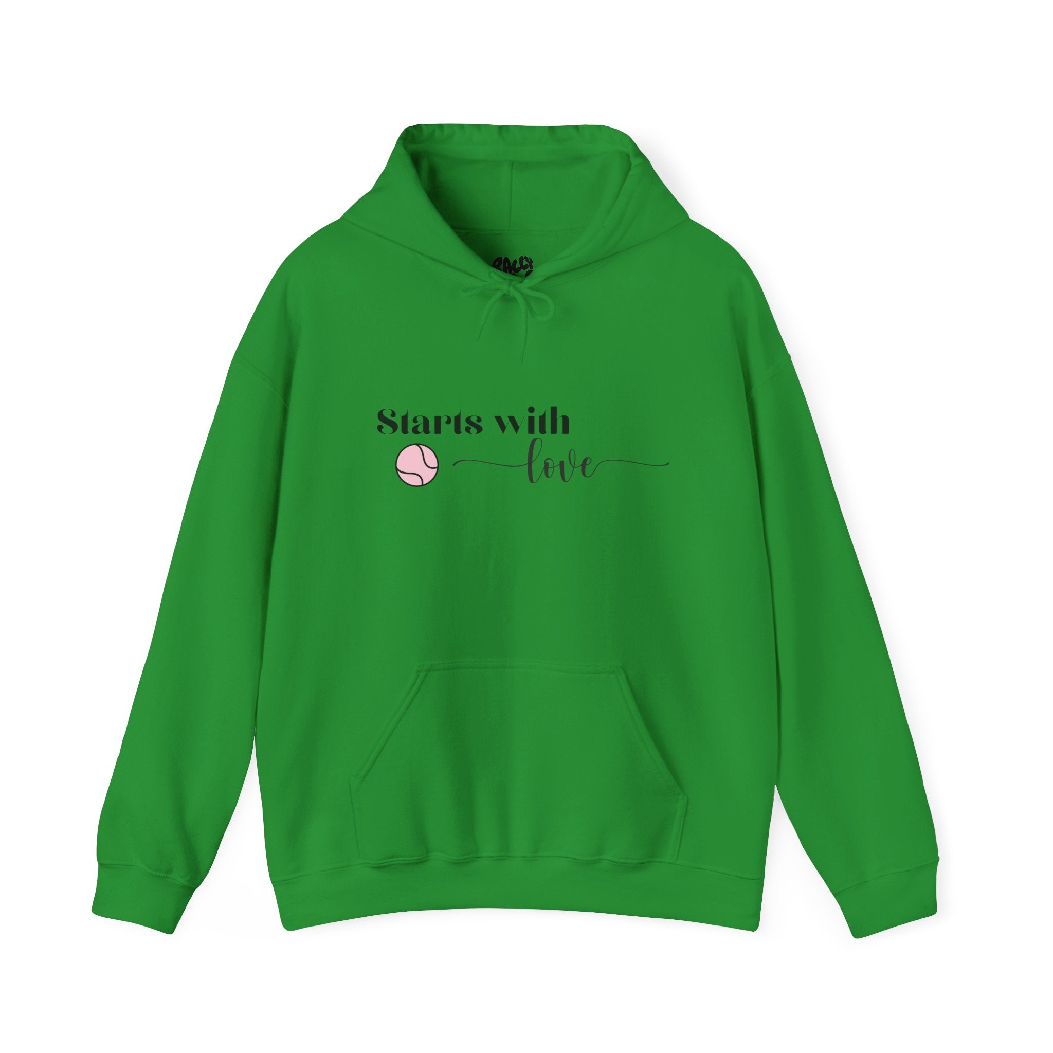 Women's Hoodie Sweatshirt- 'Starts with Love' tennis ball, Sports Graphic