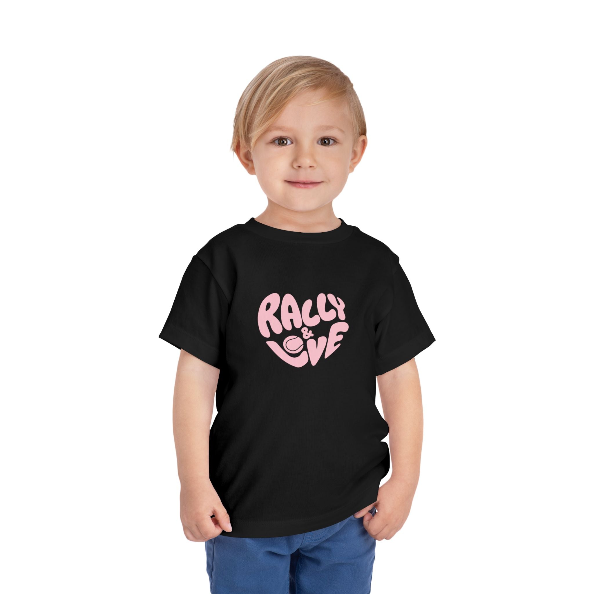 Girl's Toddler Junior Tee — 'Rally & Love' Heart logo T-Shirt (pink)