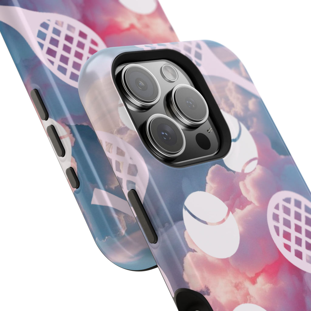 Tennis Impact-Resistant Phone Case — Tennis Rackets & Balls on Cloudscape